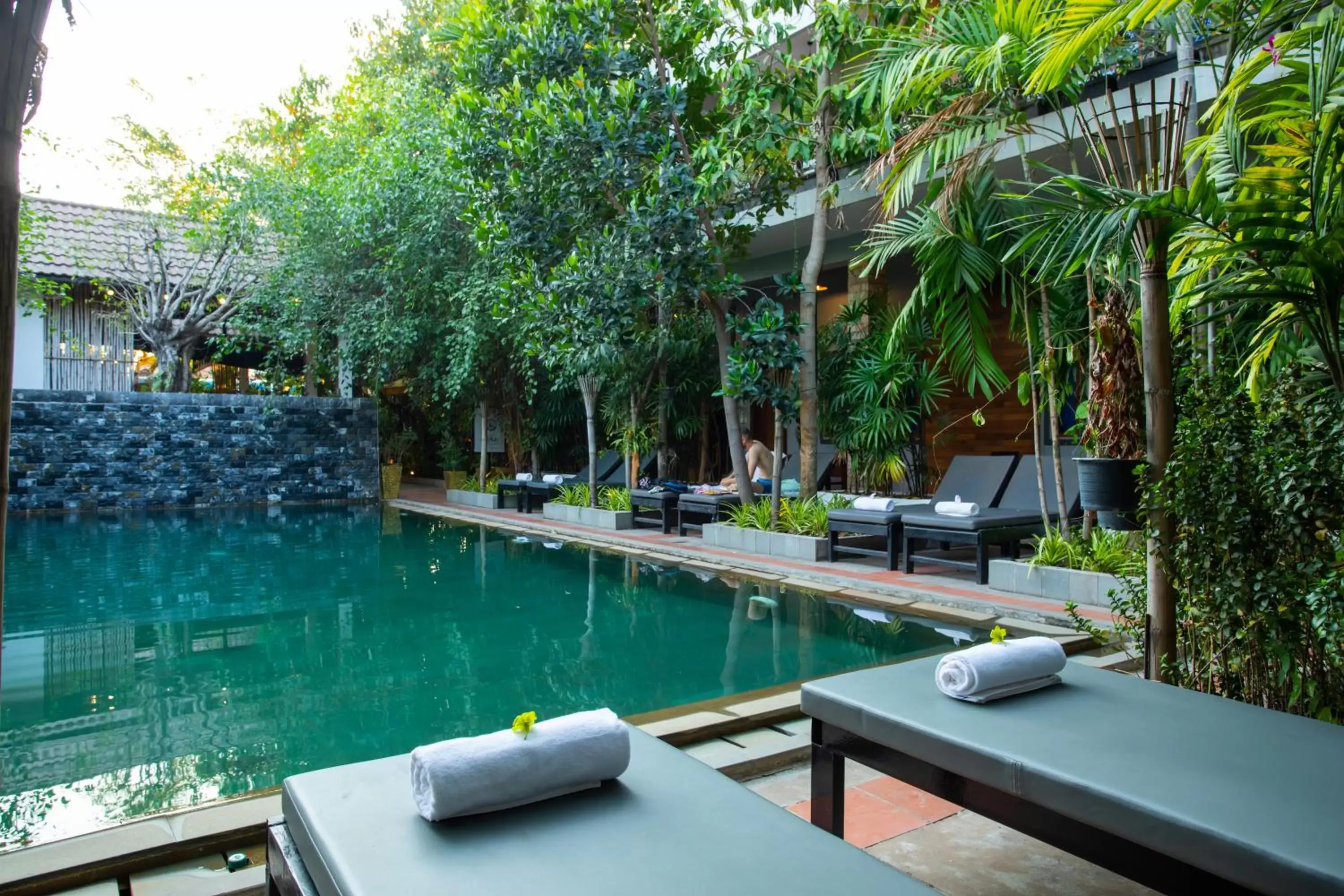 Patio, Swimming Pool in Indra Porak Residence Hotel