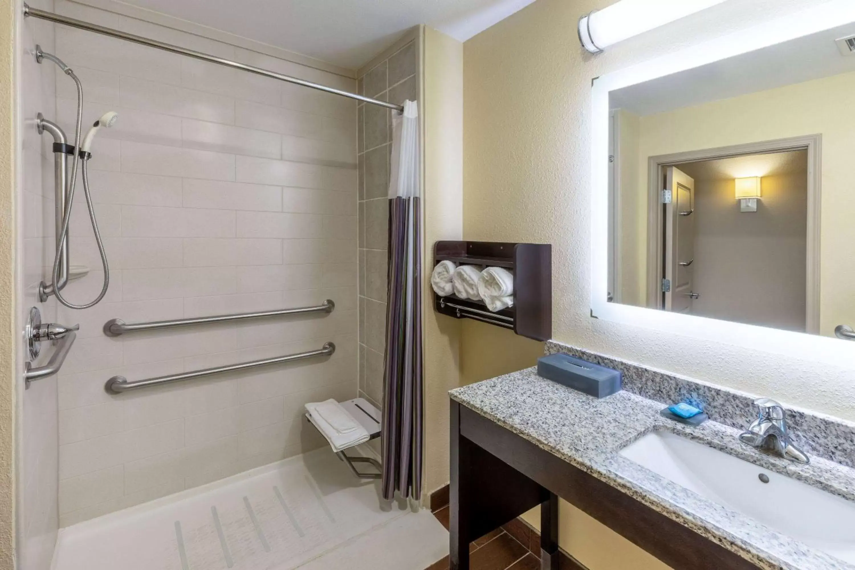 TV and multimedia, Bathroom in La Quinta Inn & Suites by Wyndham Durant