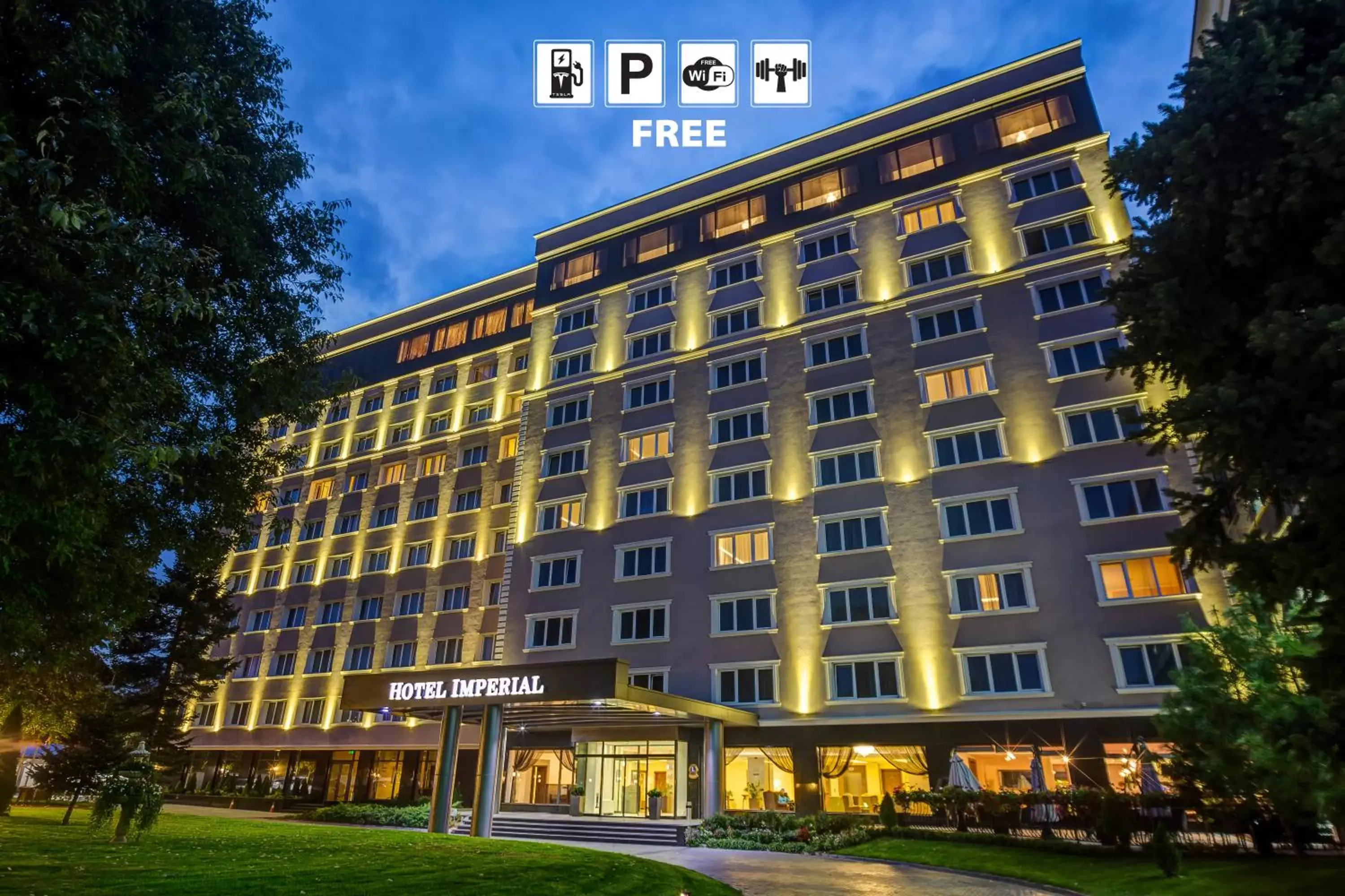 Night, Property Building in Hotel Imperial Plovdiv, a member of Radisson Individuals