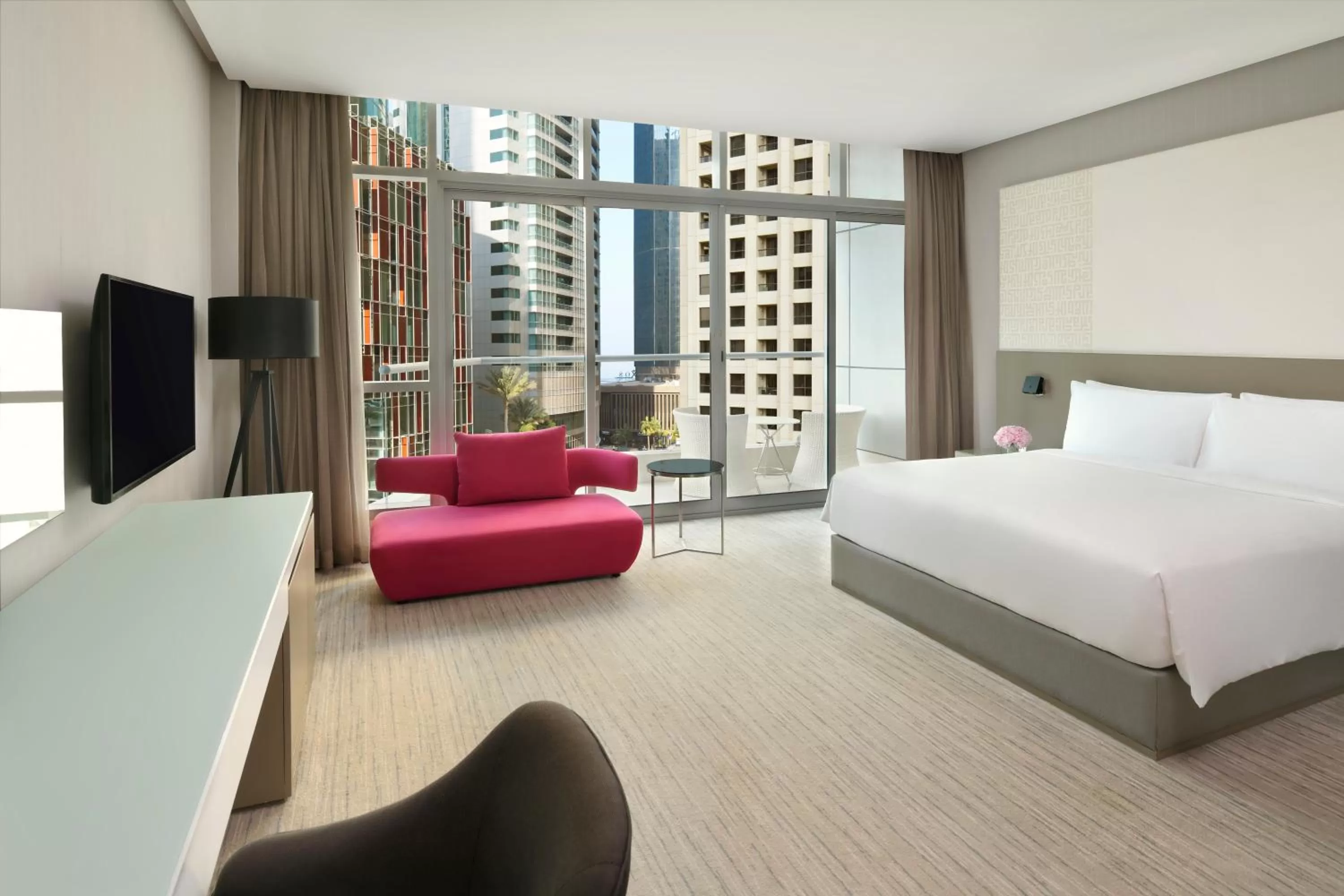 Living room, Bed in InterContinental Dubai Marina by IHG