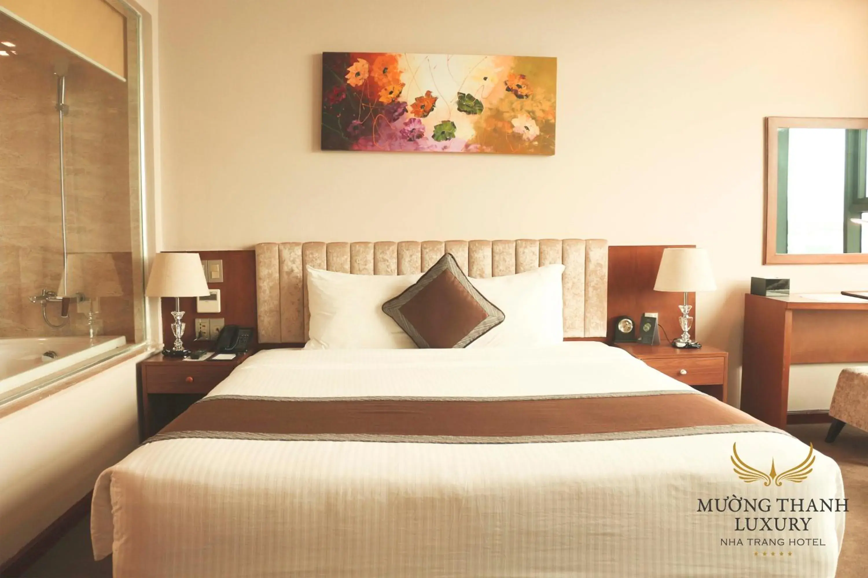 Bed in Muong Thanh Luxury Nha Trang Hotel