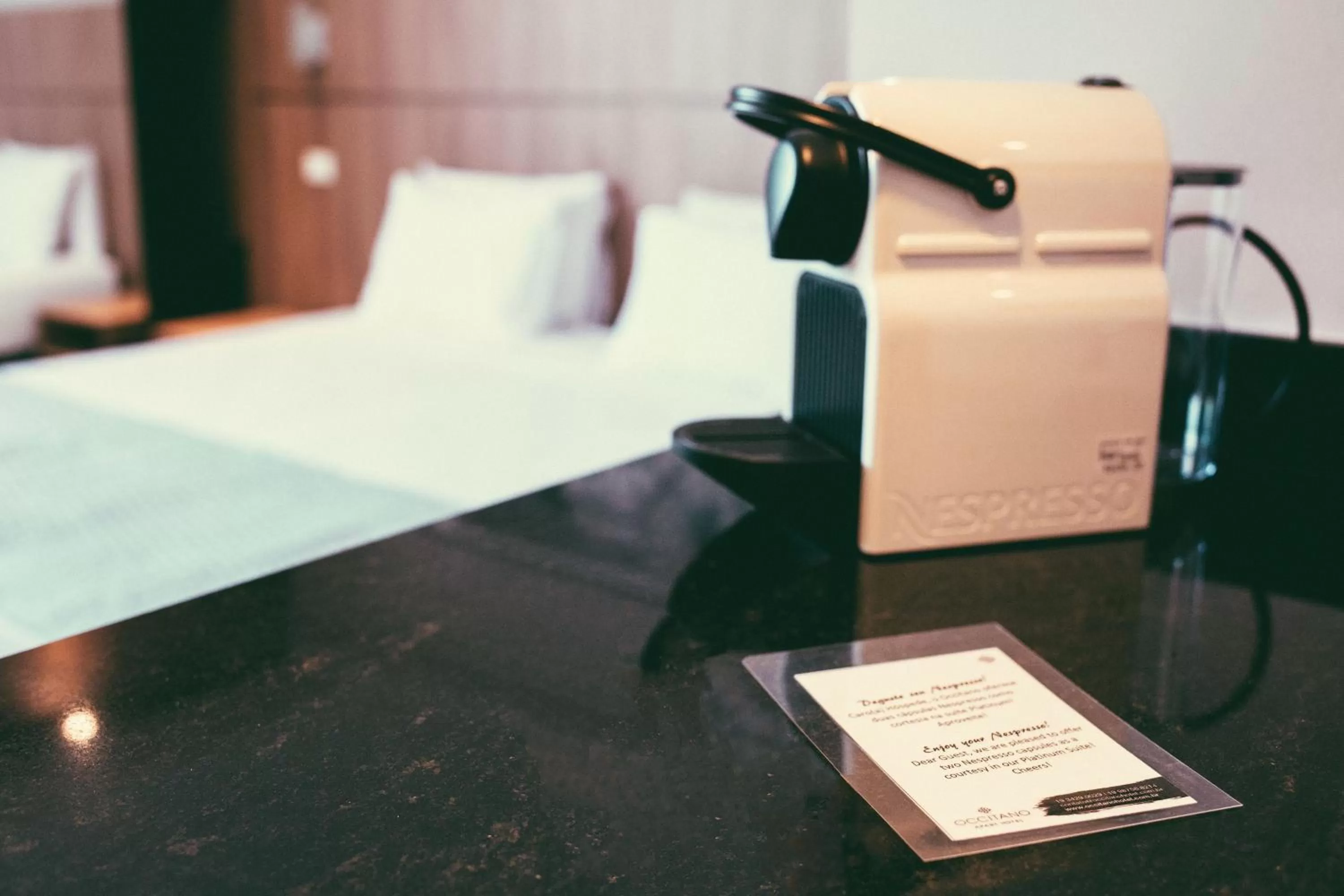 Coffee/tea facilities, Bed in Occitano Apart Hotel