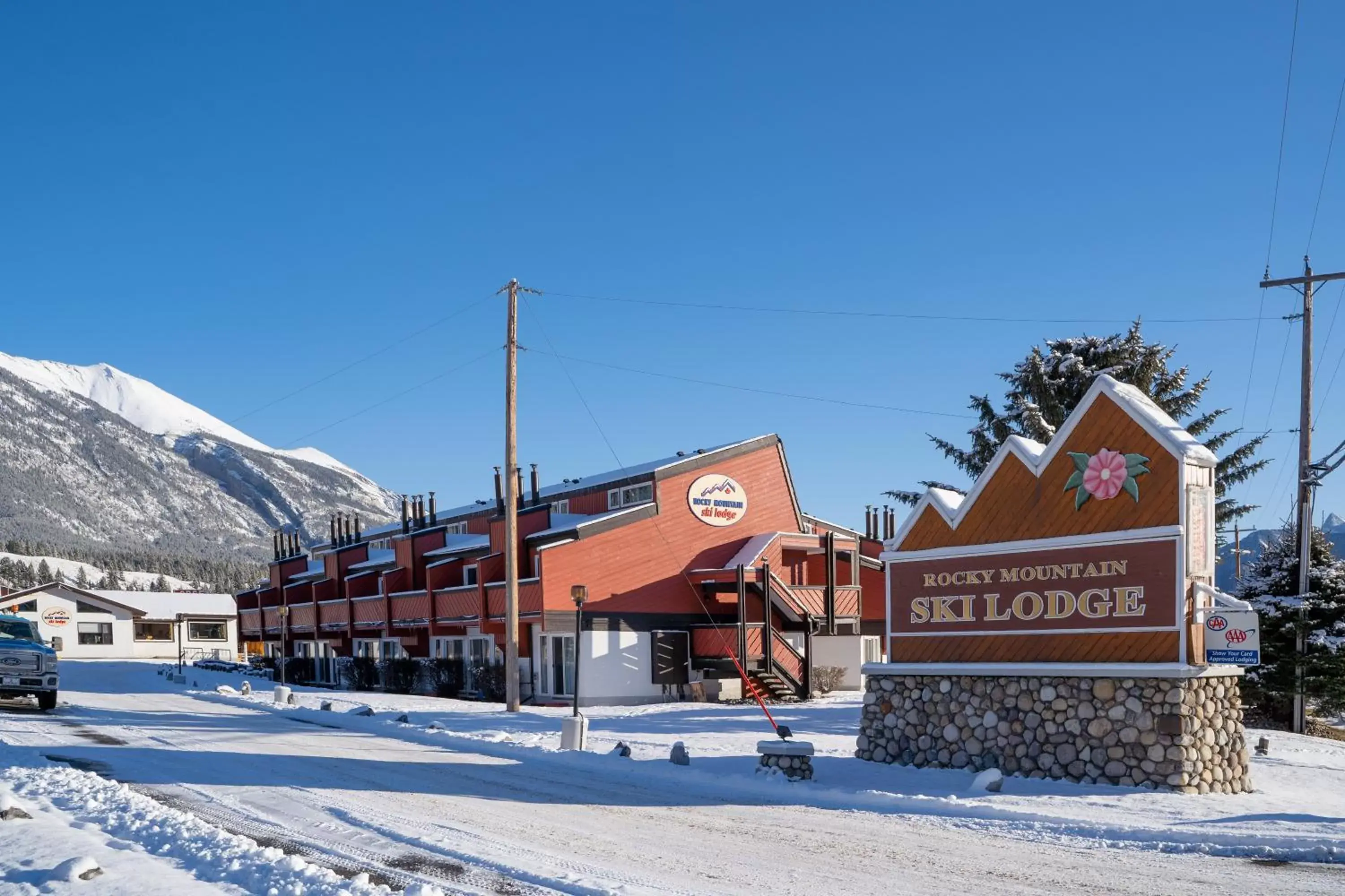 Property building, Winter in Rocky Mountain Ski Lodge