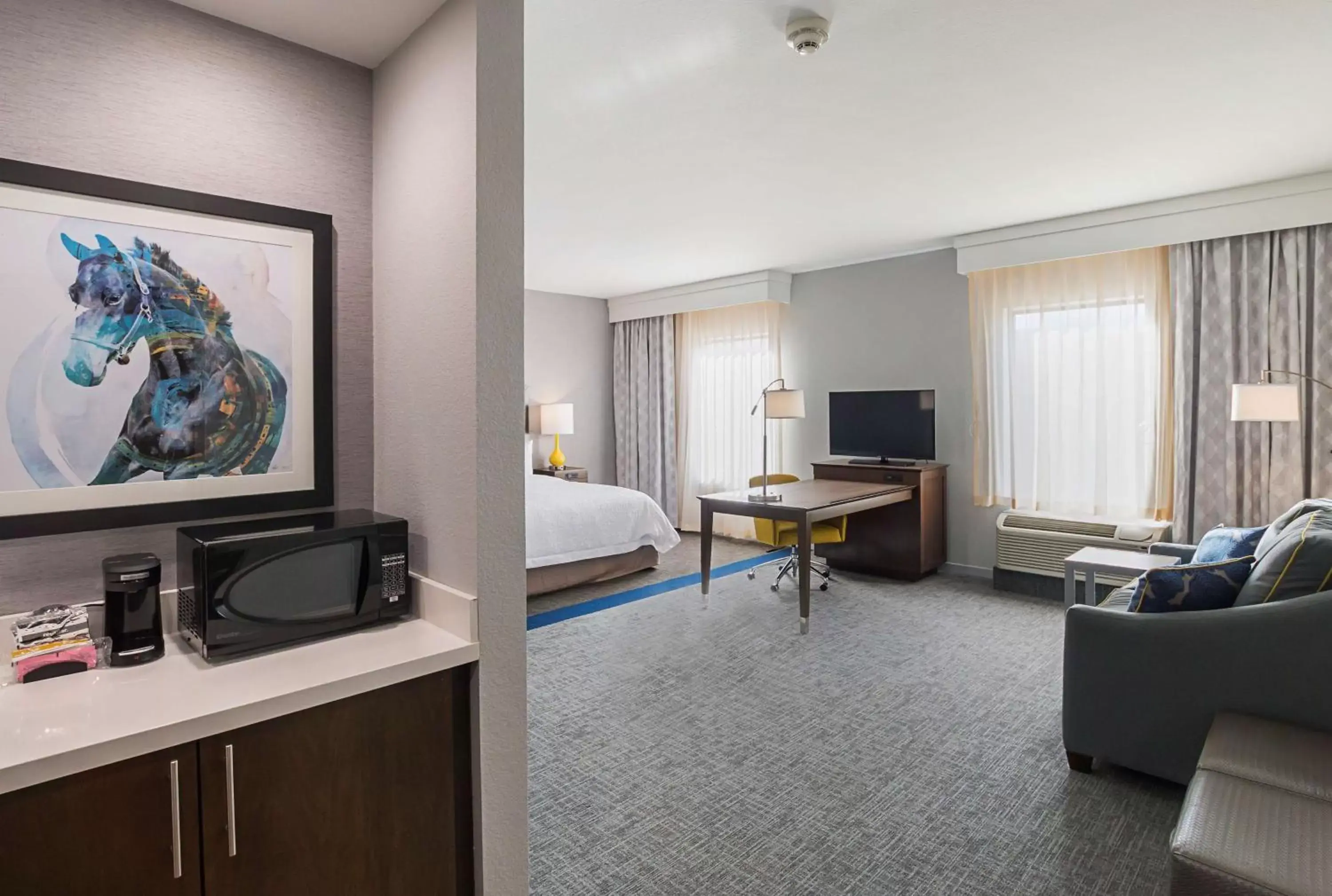 Bedroom, TV/Entertainment Center in Hampton Inn & Suites Colleyville DFW Airport West