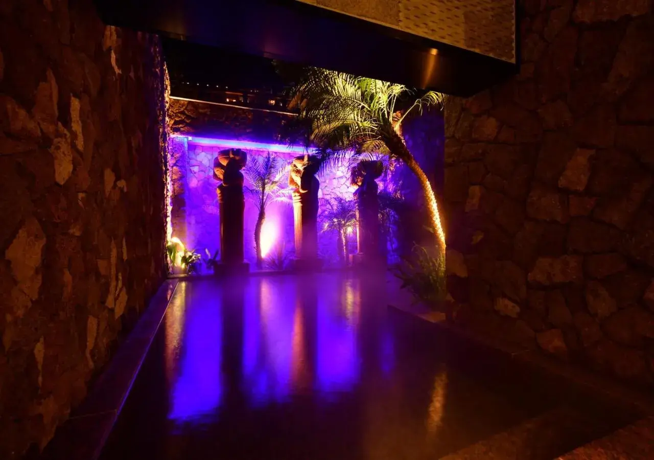 Hot Spring Bath, Pool View in Balinese onsen ryokan Hakone Airu