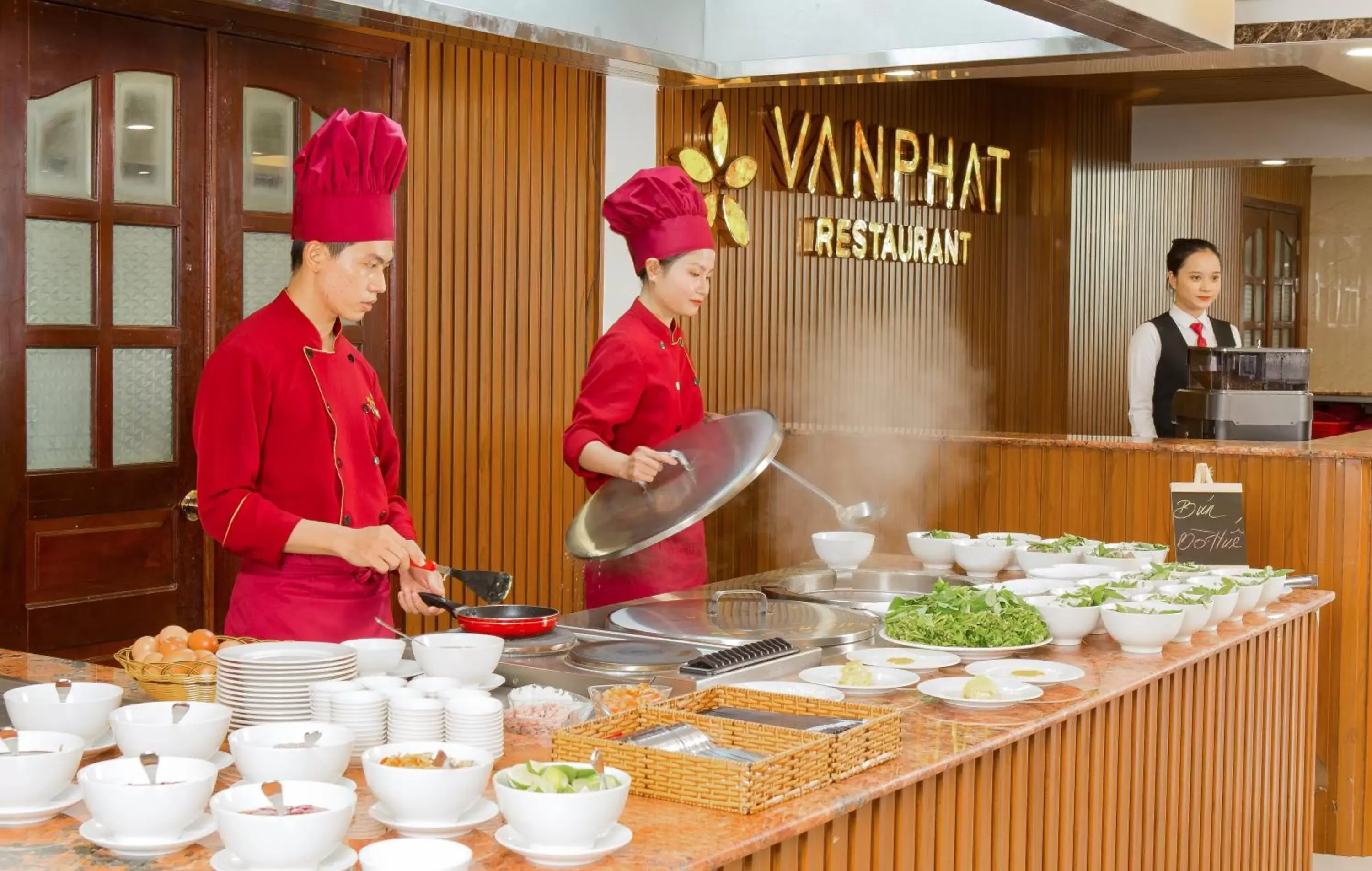 Breakfast in Van Phat Riverside Hotel