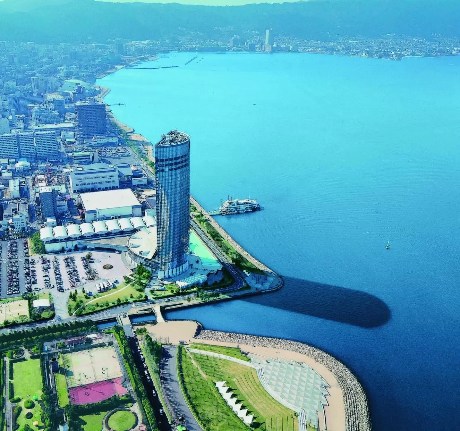 Day, Bird's-eye View in Lake Biwa Otsu Prince Hotel