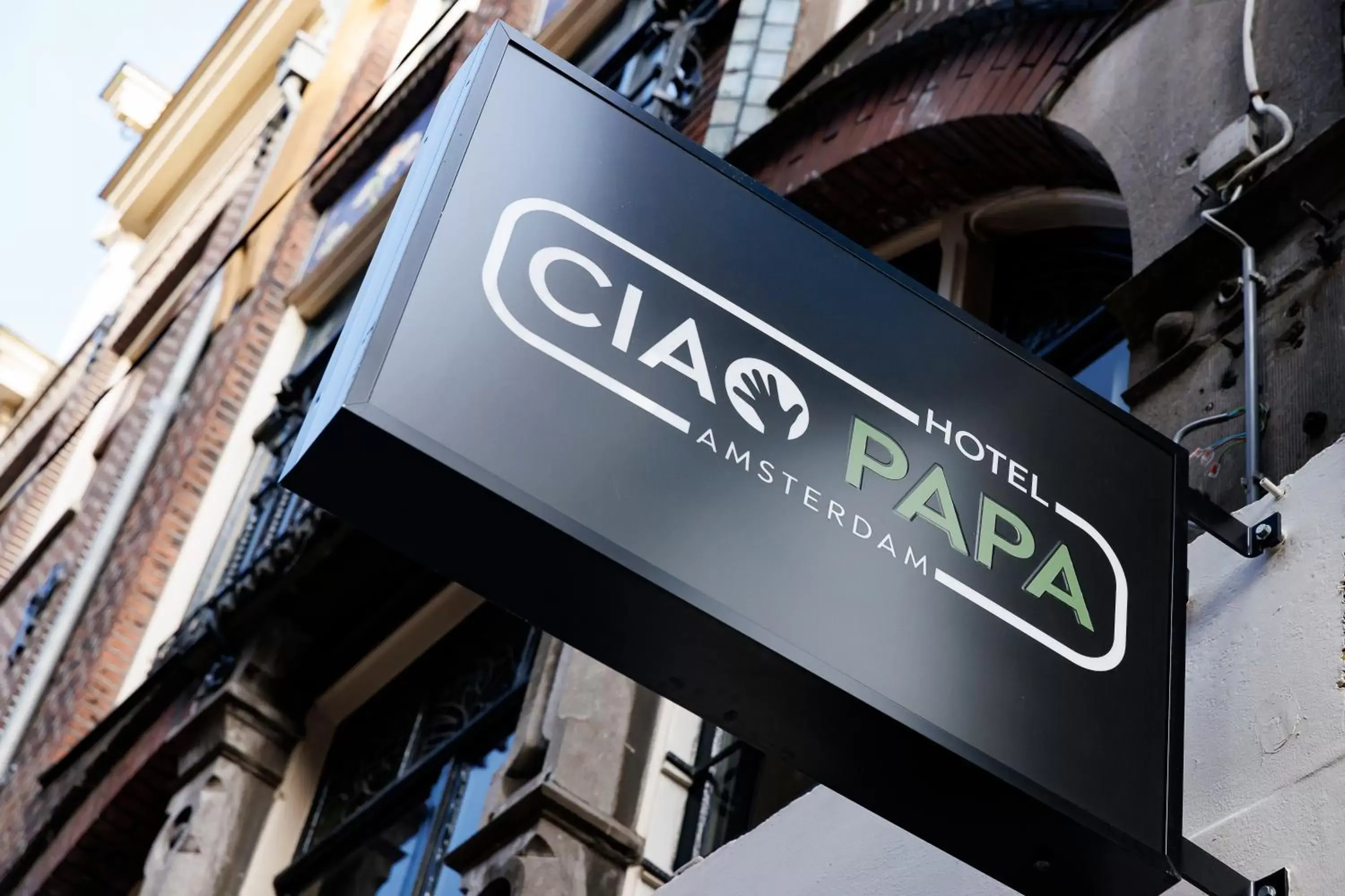 Property building, Property Logo/Sign in Ciao Papa Hotel Amsterdam Central Station