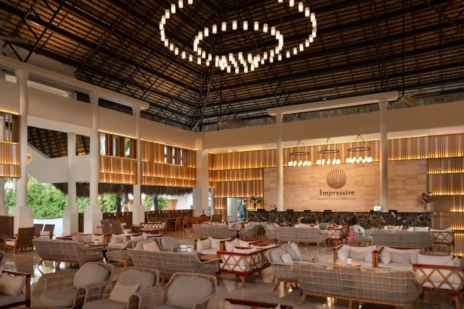 Lobby or reception, Restaurant/Places to Eat in Impressive Punta Cana - All Inclusive