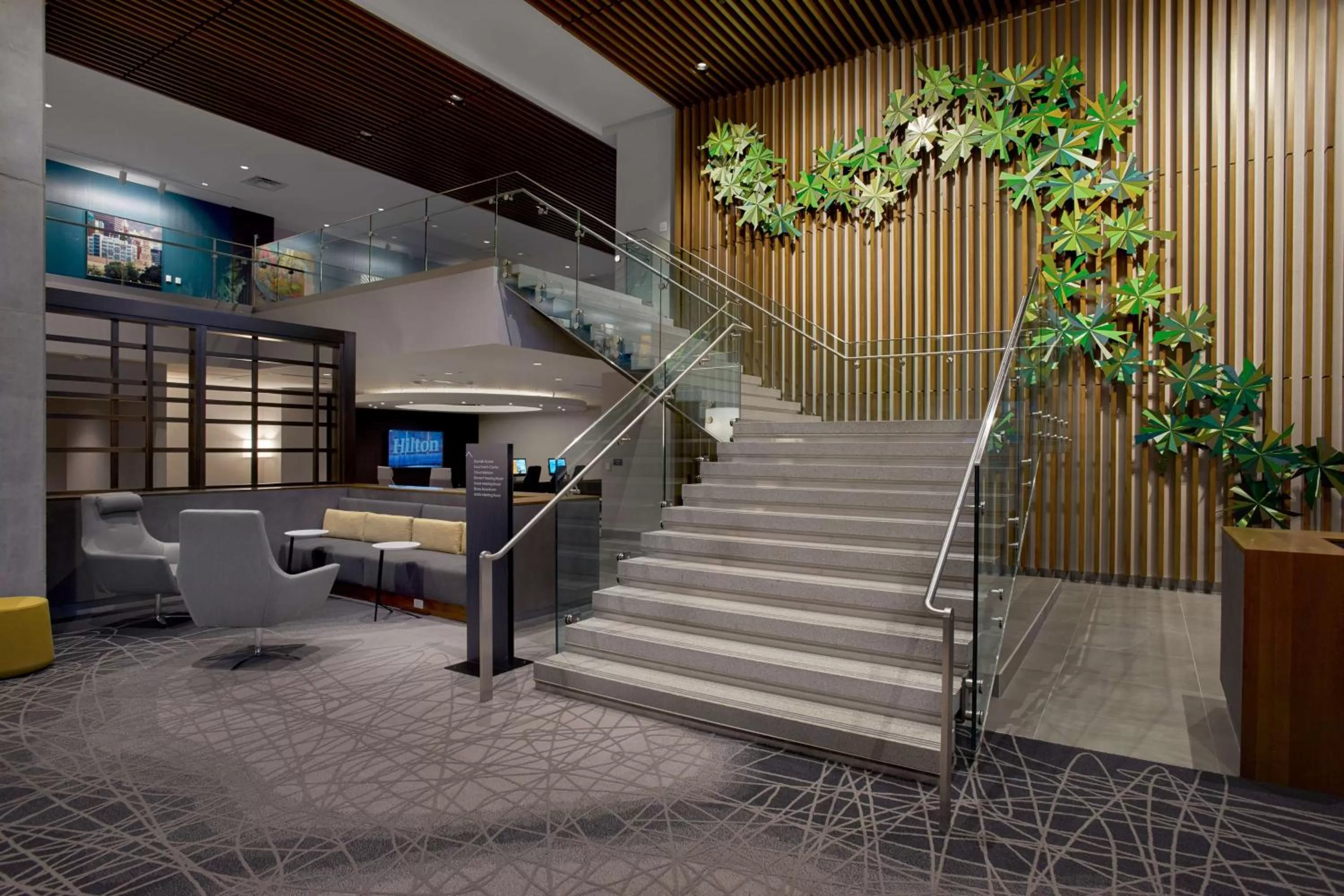 Lobby or reception in Hilton Des Moines Downtown