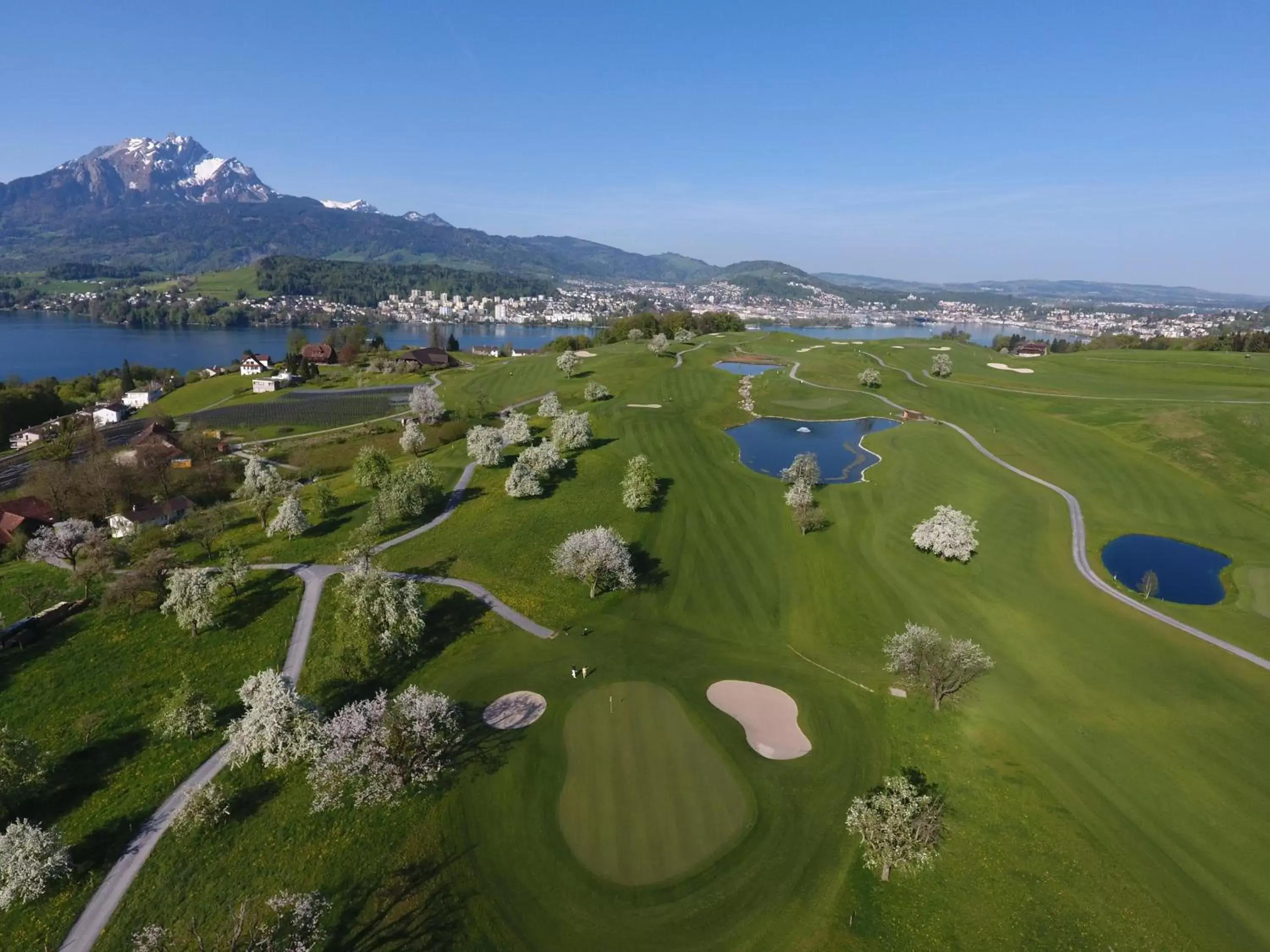 Spring, Bird's-eye View in Gasthaus Badhof - Golfhotel