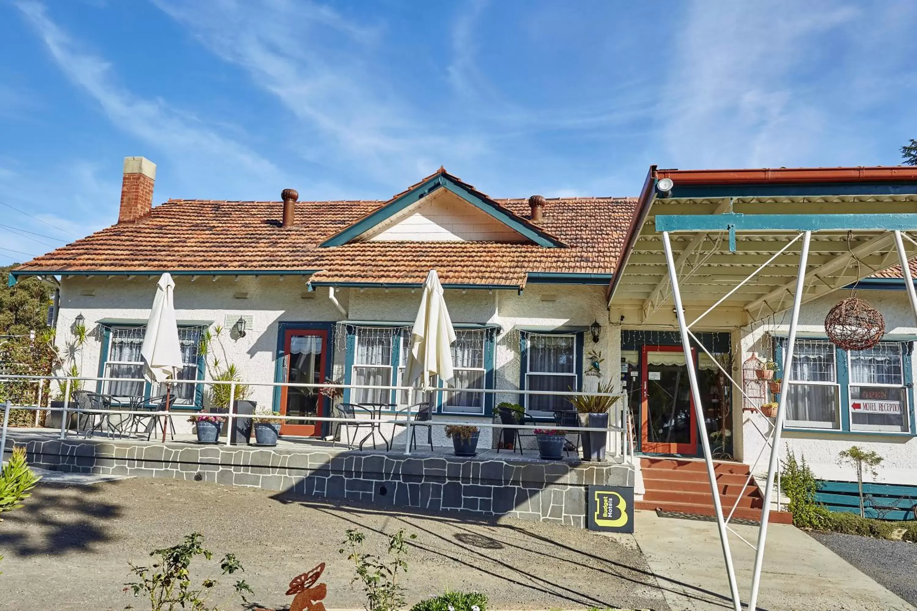 Bird's eye view, Property Building in Highlander Haven Motel