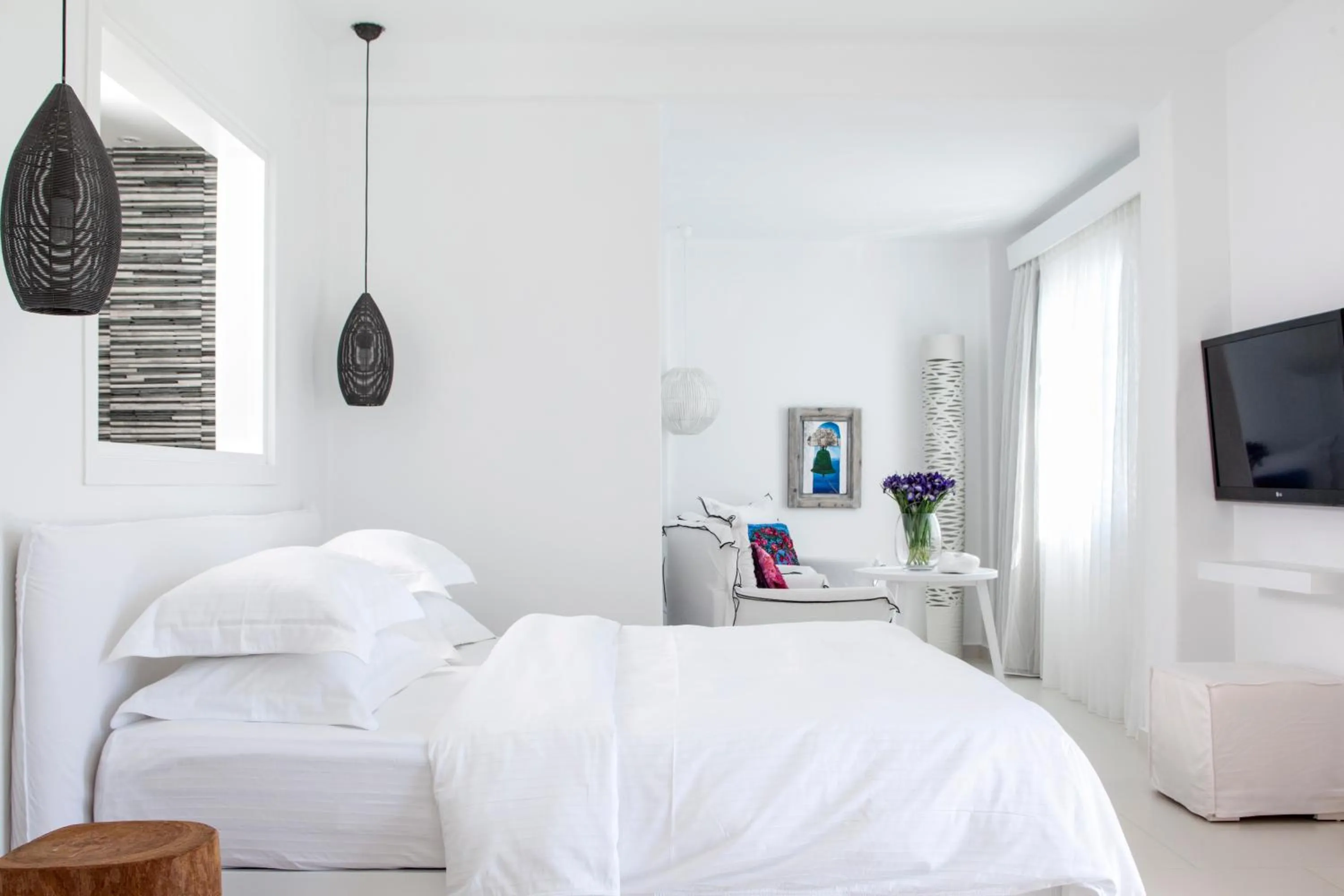 Bed in Myconian Villa Collection - Preferred Hotels & Resorts