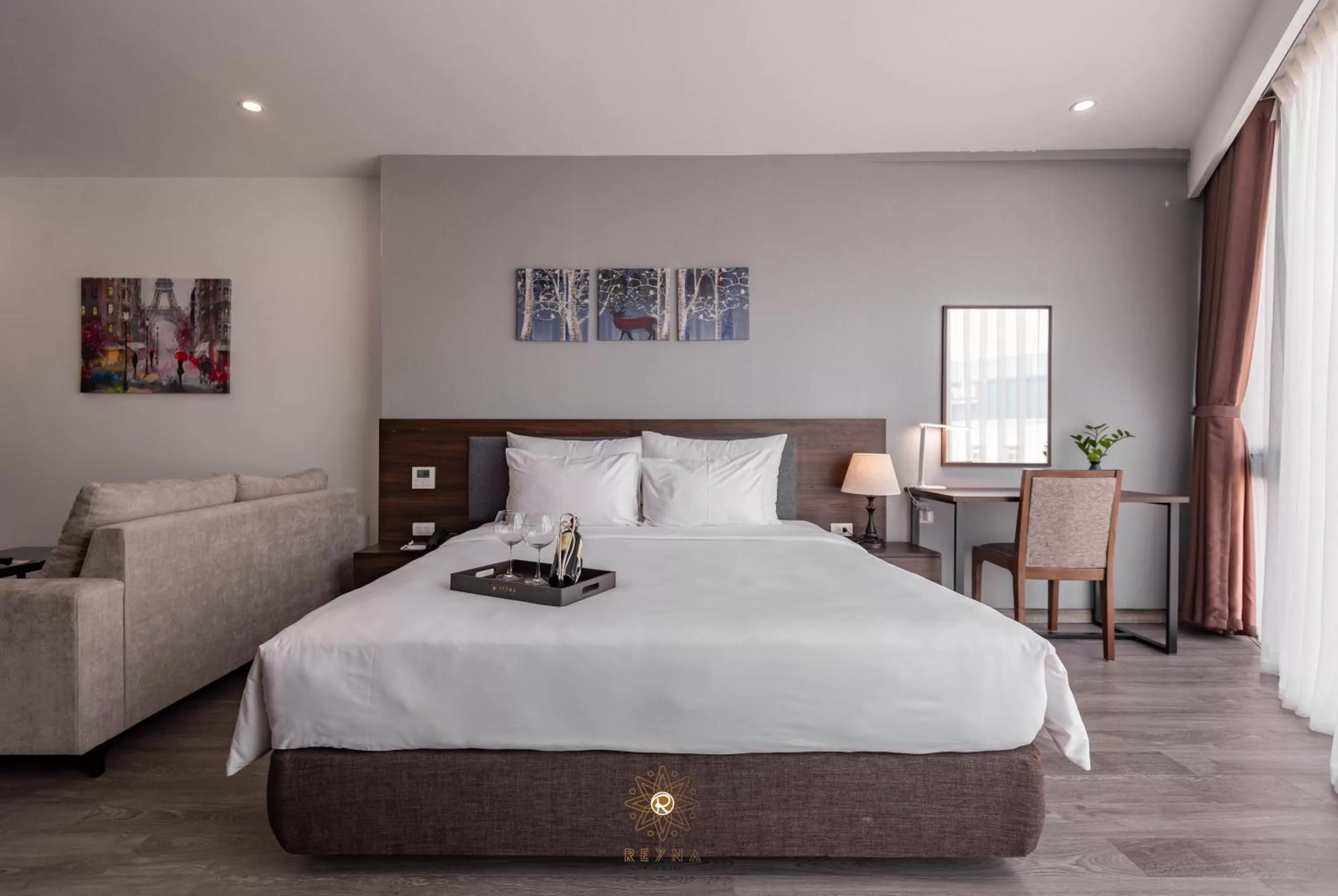 Bed in Reyna Hotel Hanoi & Spa