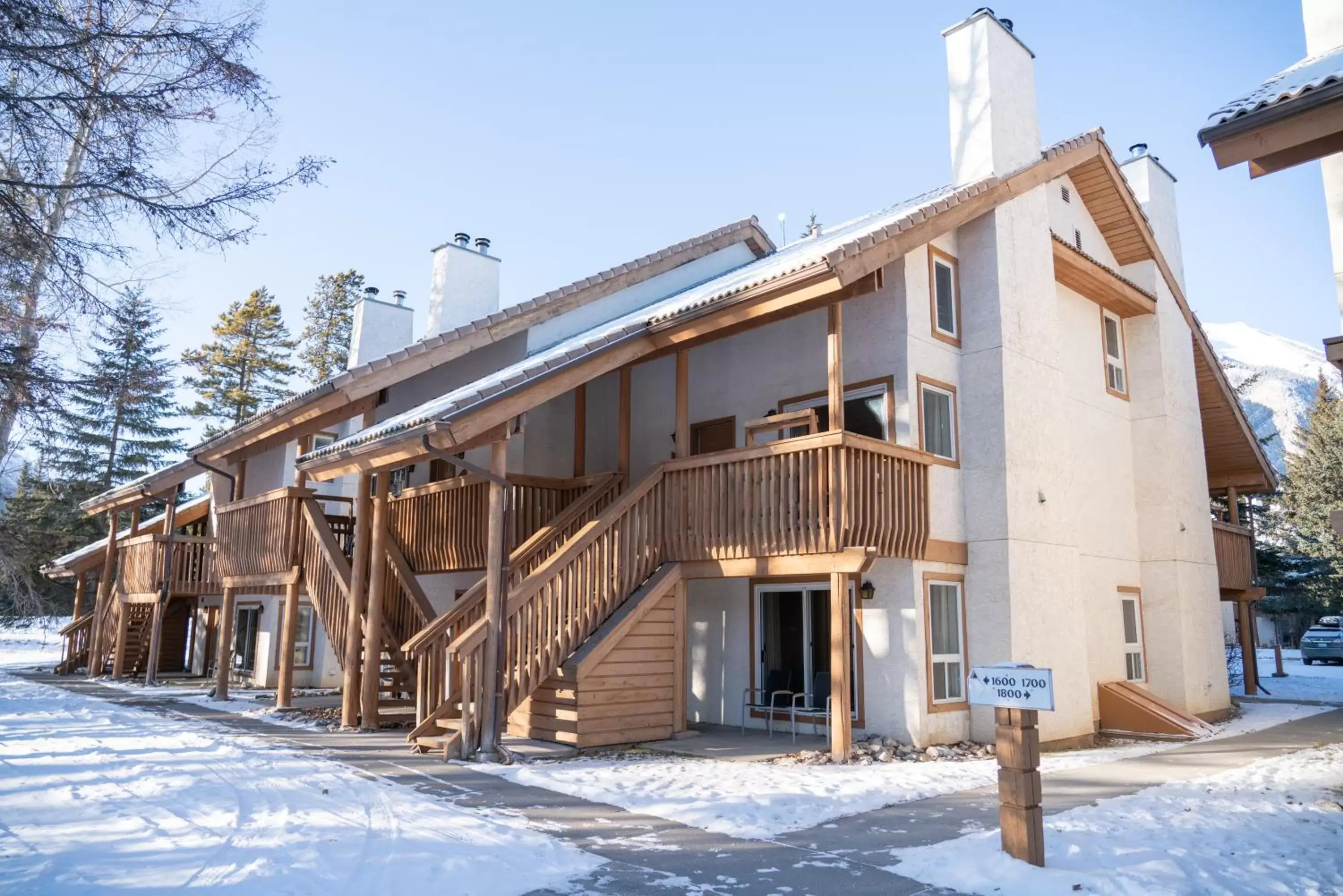 Property building, Winter in Banff Rocky Mountain Resort