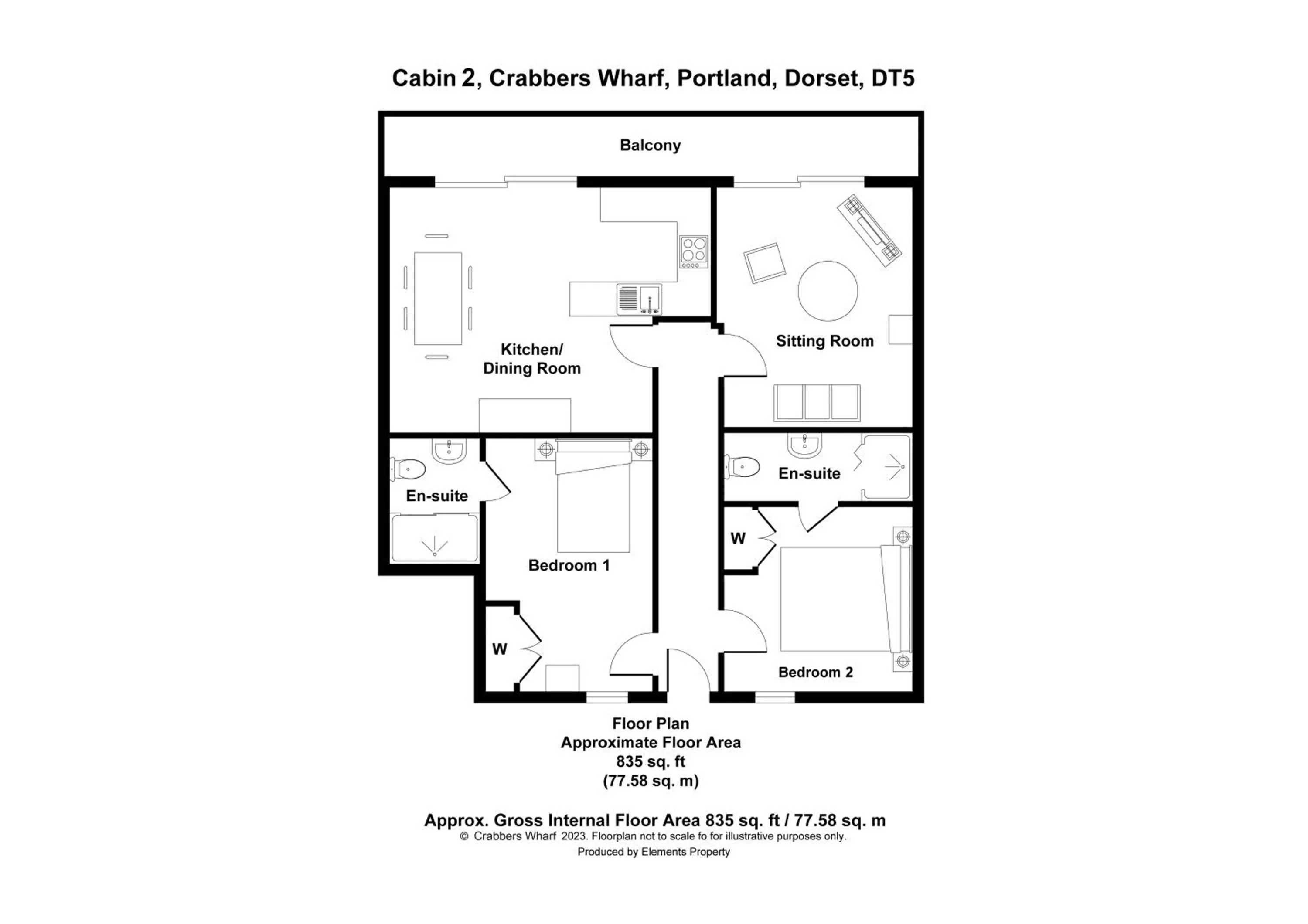 Floor plan in Crabbers' Wharf
