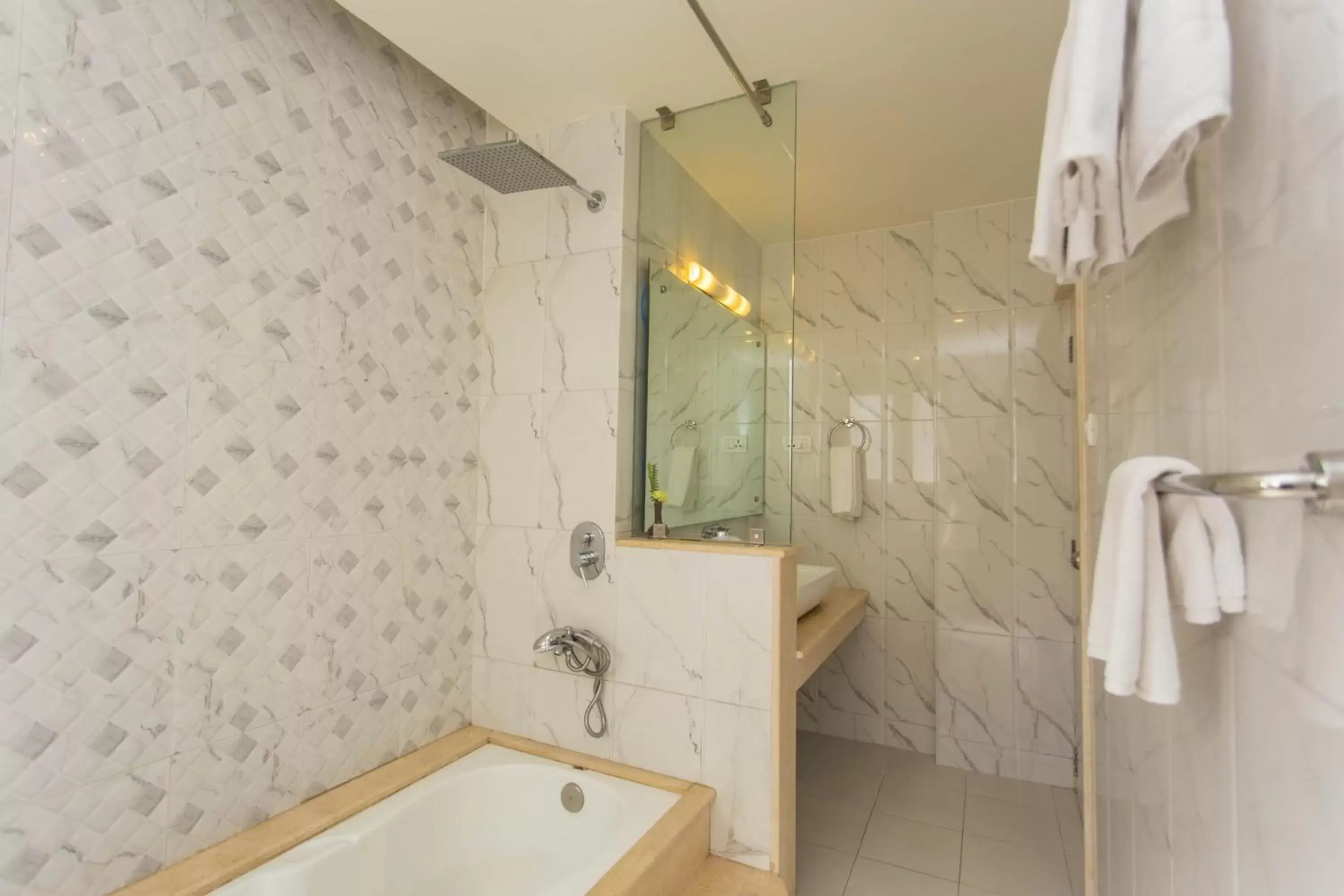 Shower, Bathroom in Hotel Marshyangdi
