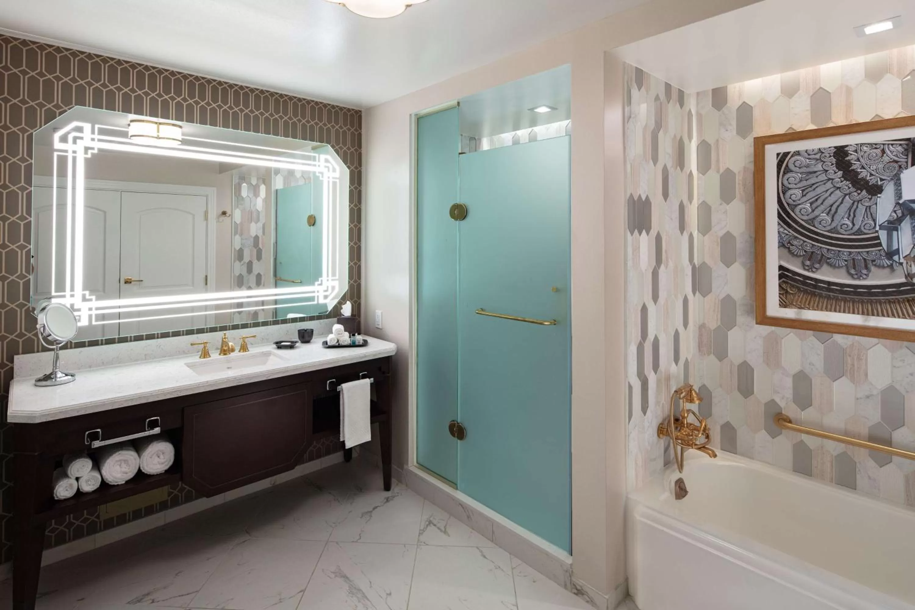 Bathroom in The Higgins Hotel New Orleans, Curio Collection by Hilton