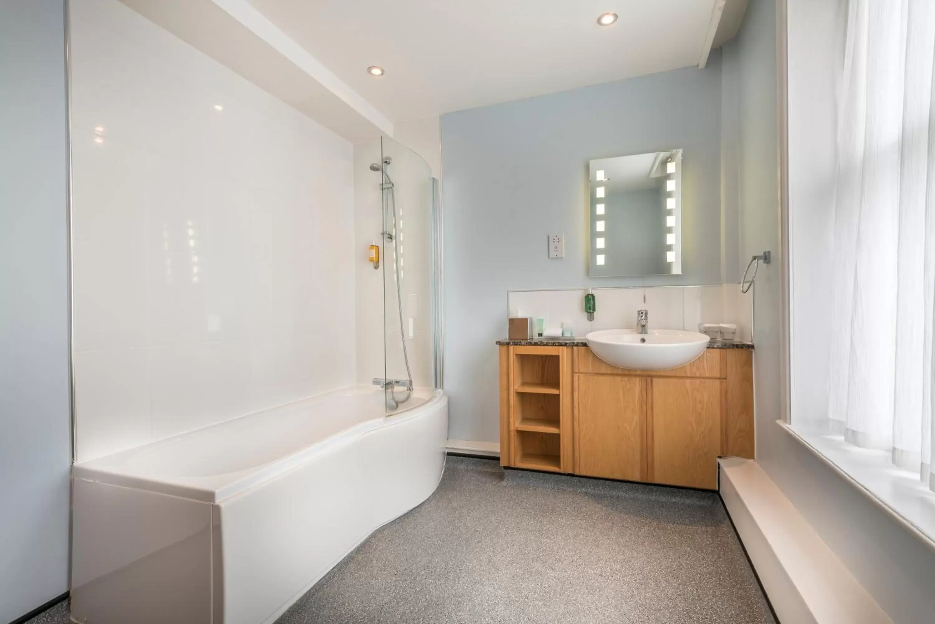 Shower, Bathroom in The Swan Hotel, Stafford, Staffordshire