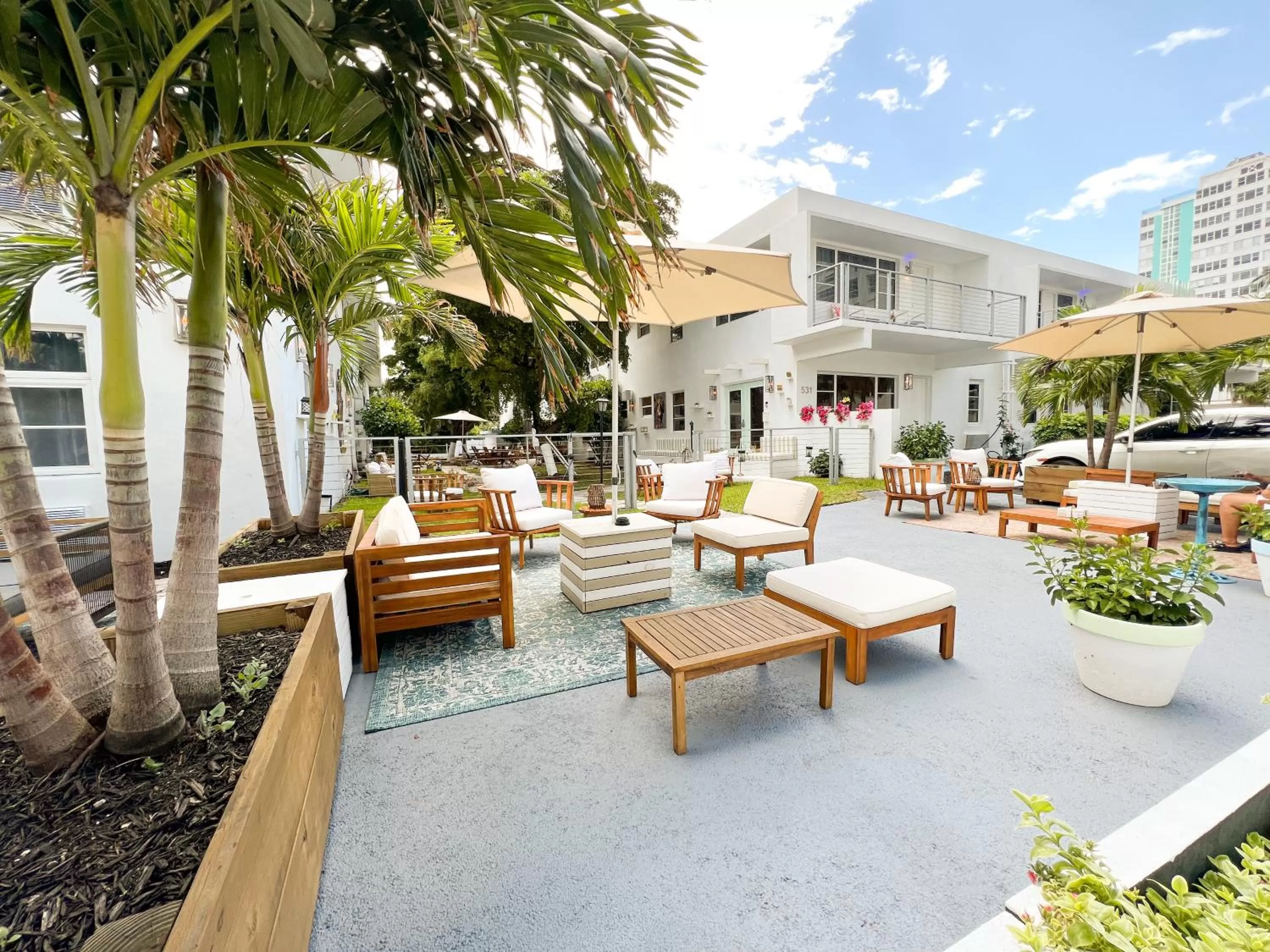 Seating area in Aqua Hotel