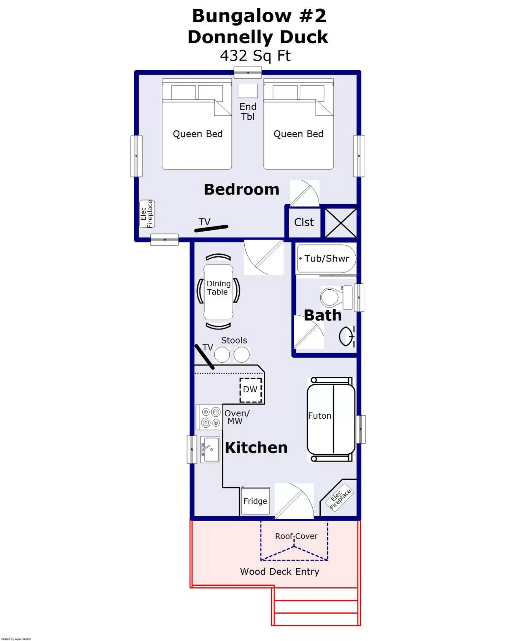 Floor plan in Brundage Bungalows
