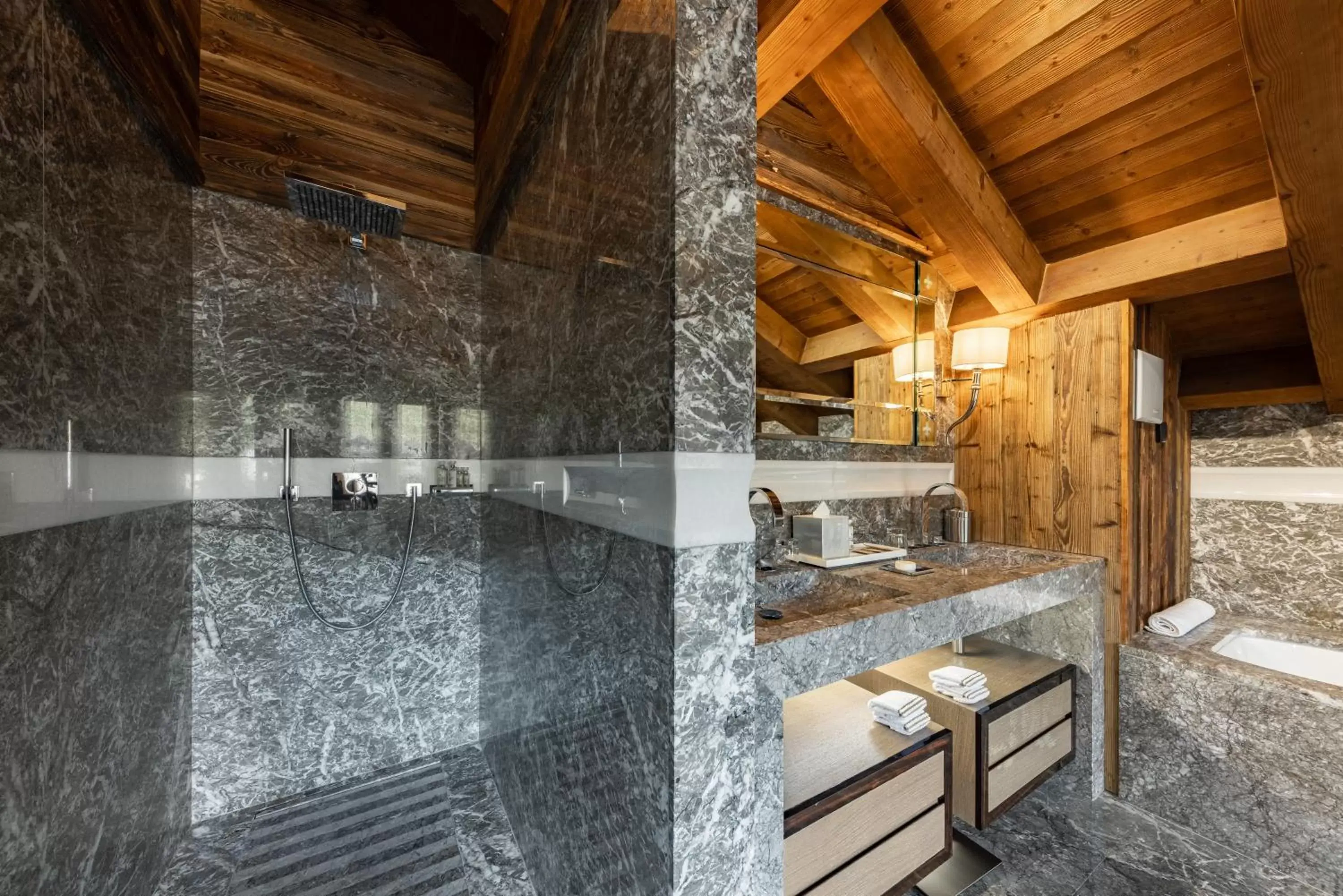 Bathroom, Swimming Pool in Ultima Gstaad