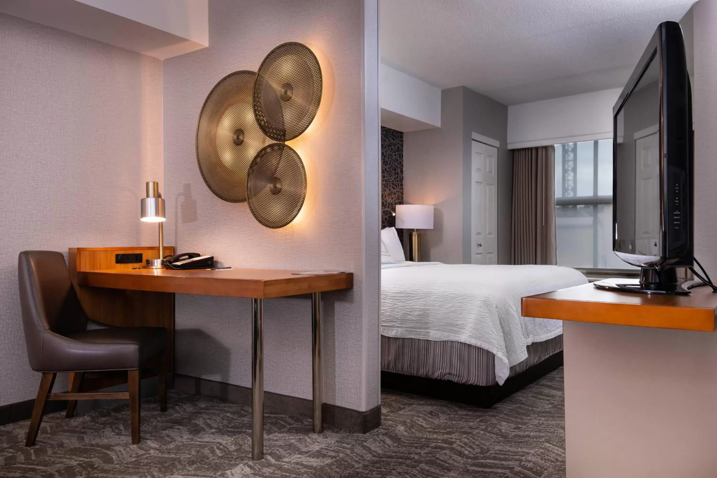 Bedroom, Bathroom in SpringHill Suites by Marriott Pittsburgh North Shore