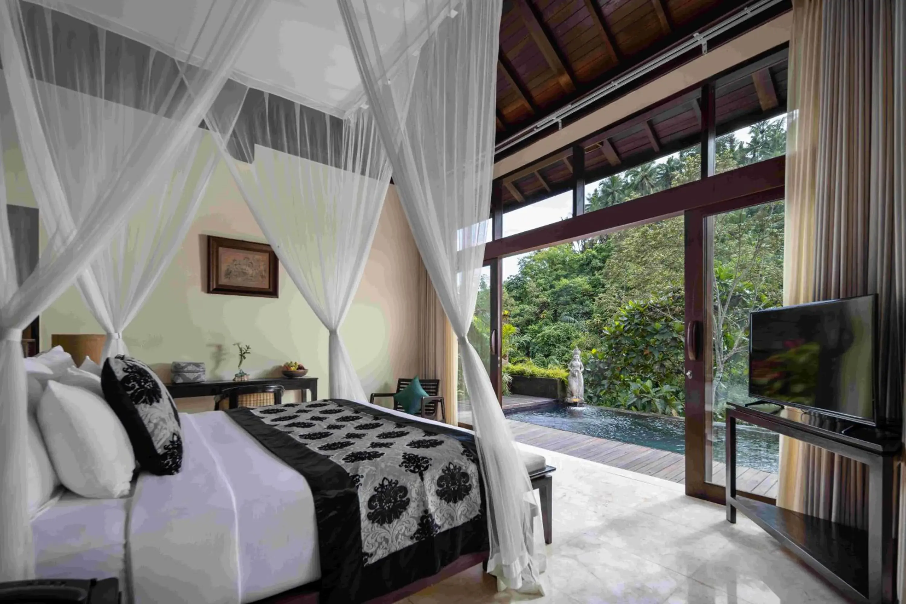 Bed in The Kayon Valley Resort