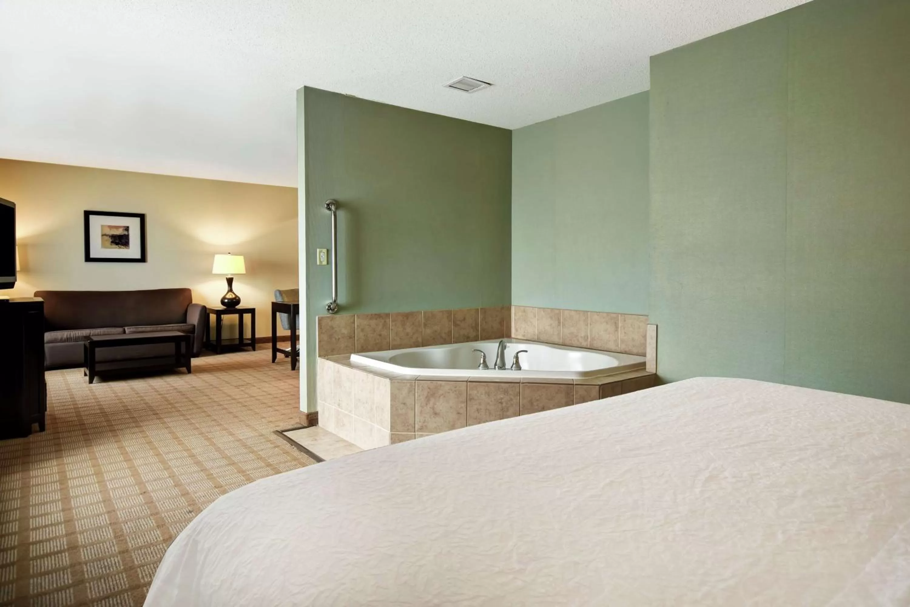 Bathroom, Bed in Hampton Inn & Suites Detroit-Canton