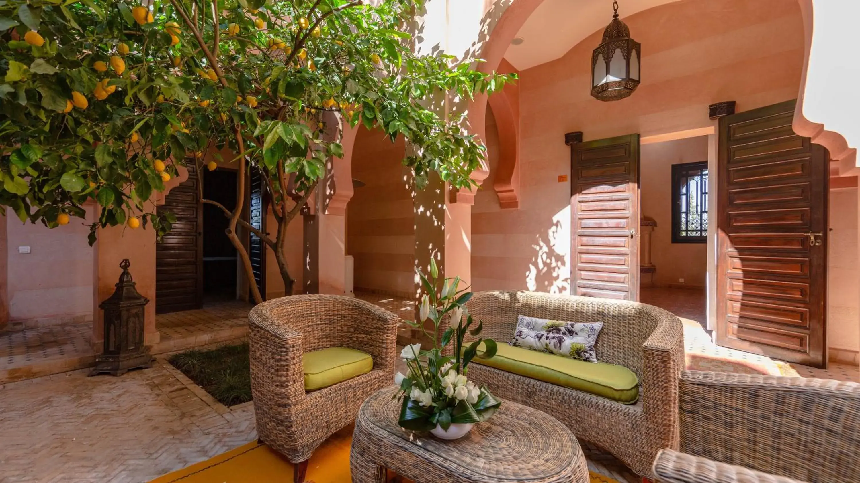 Inner courtyard view in L'OLIVERAIE DE L'ATLAS