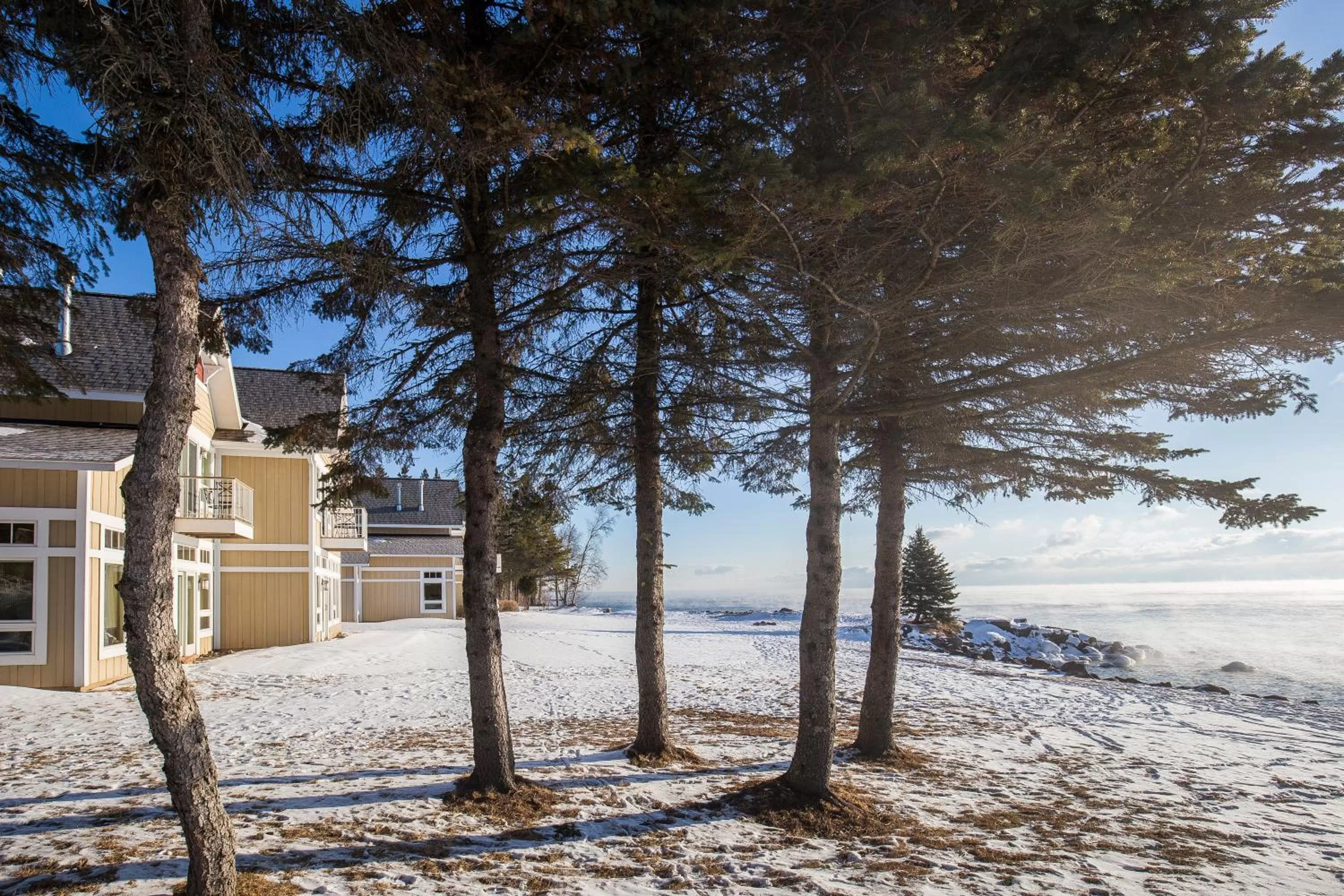 Property building, Winter in Larsmont Cottages