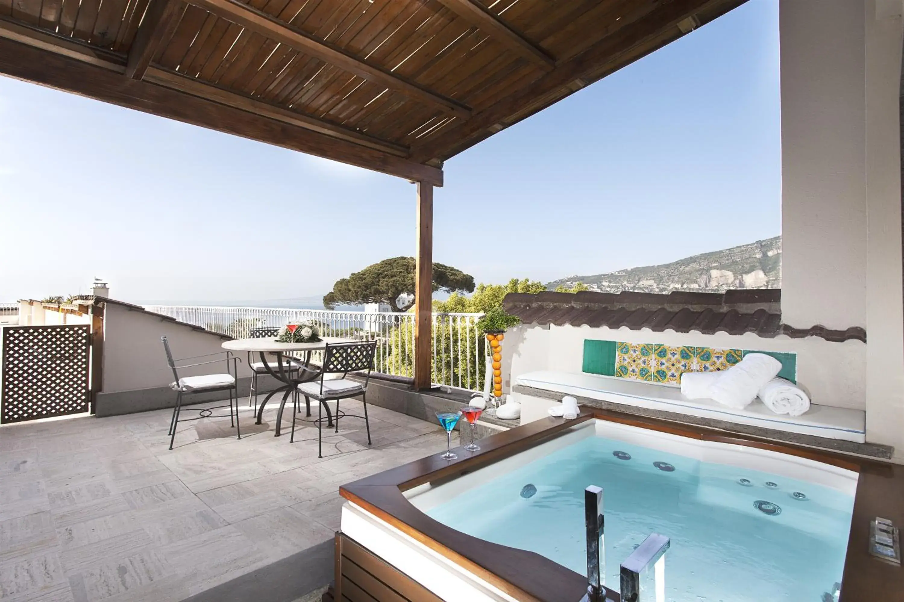 Balcony/Terrace, Swimming Pool in Grand Hotel Cocumella