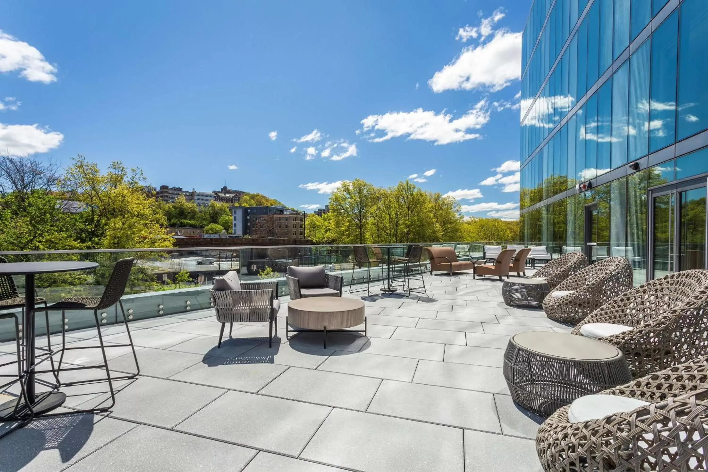 Patio in Hilton Garden Inn Boston Brookline, Ma