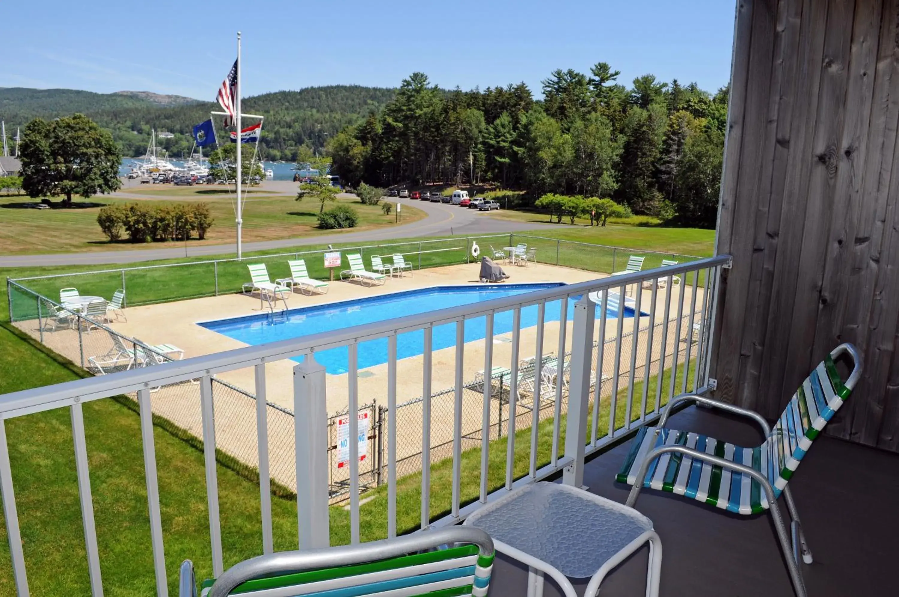 Pool View in Kimball Terrace Inn Northeast Harbor