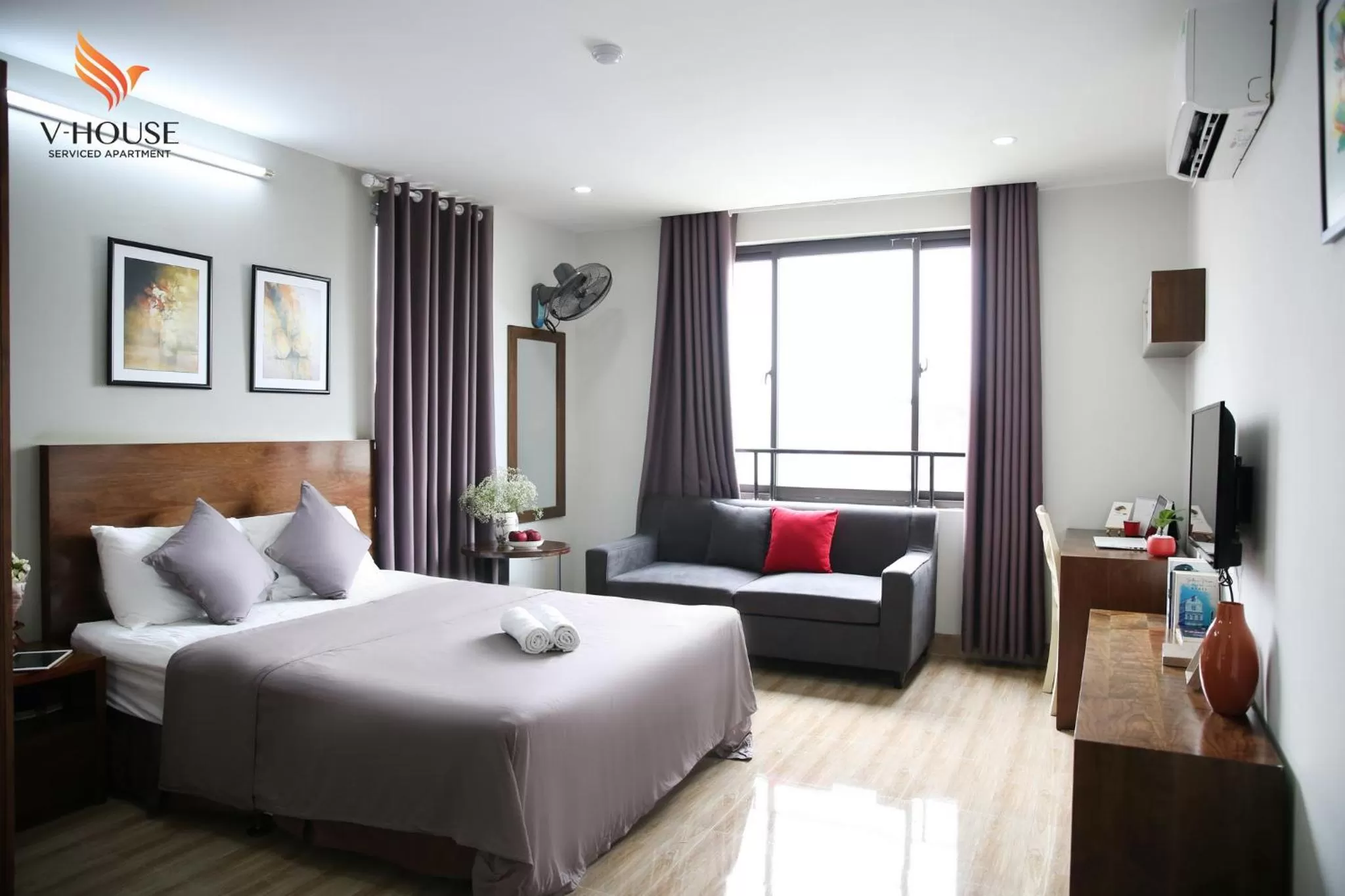 Bedroom, Bed in V House 6 Serviced Apartment