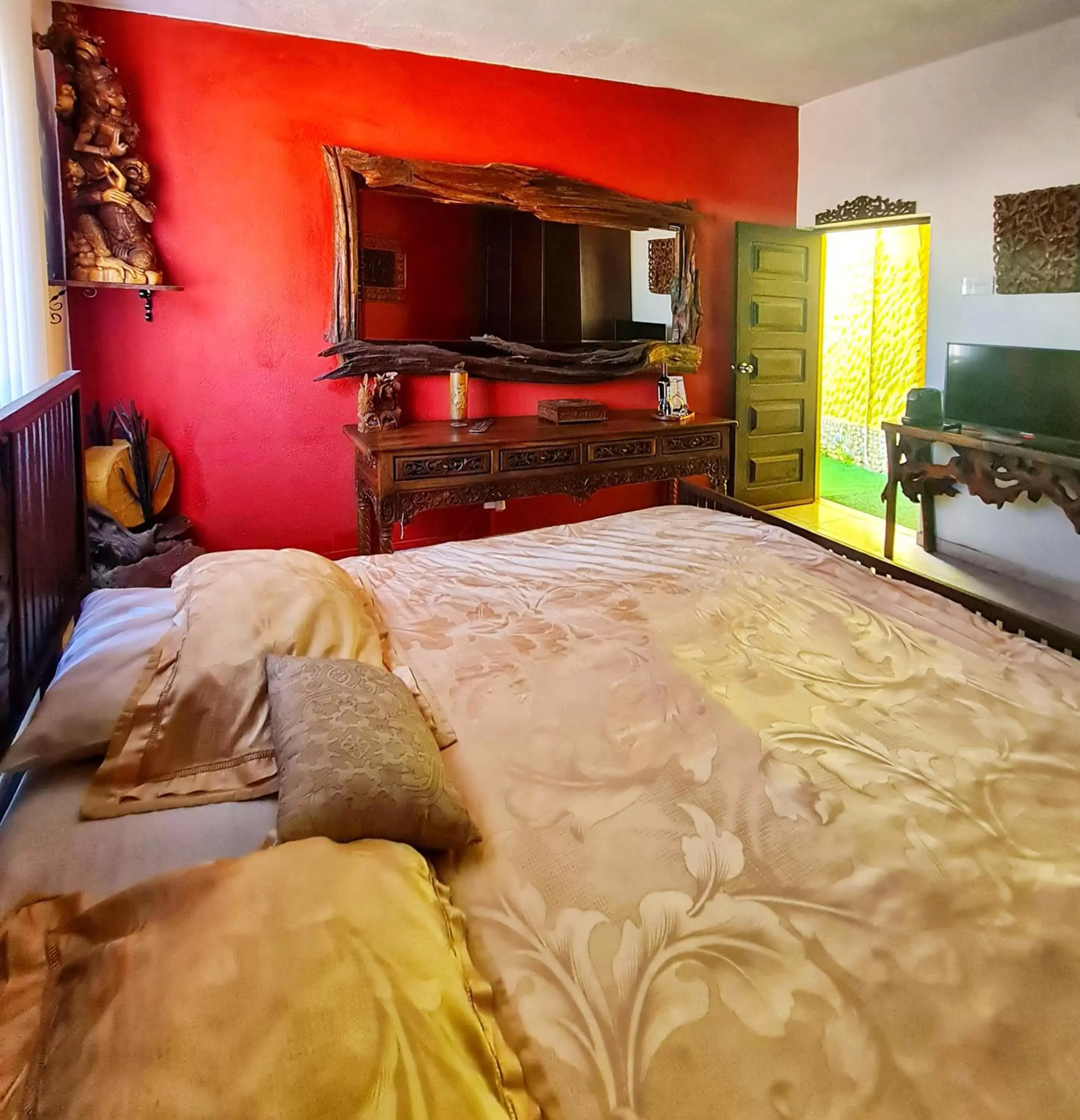 Bedroom, TV/Entertainment Center in Villa Paraiso - Naturism Optional Adults Only