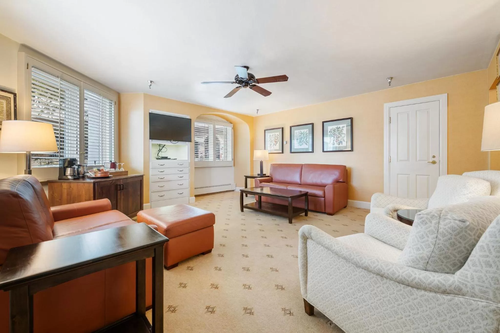 Seating area in Poste Montane Lodge by East West
