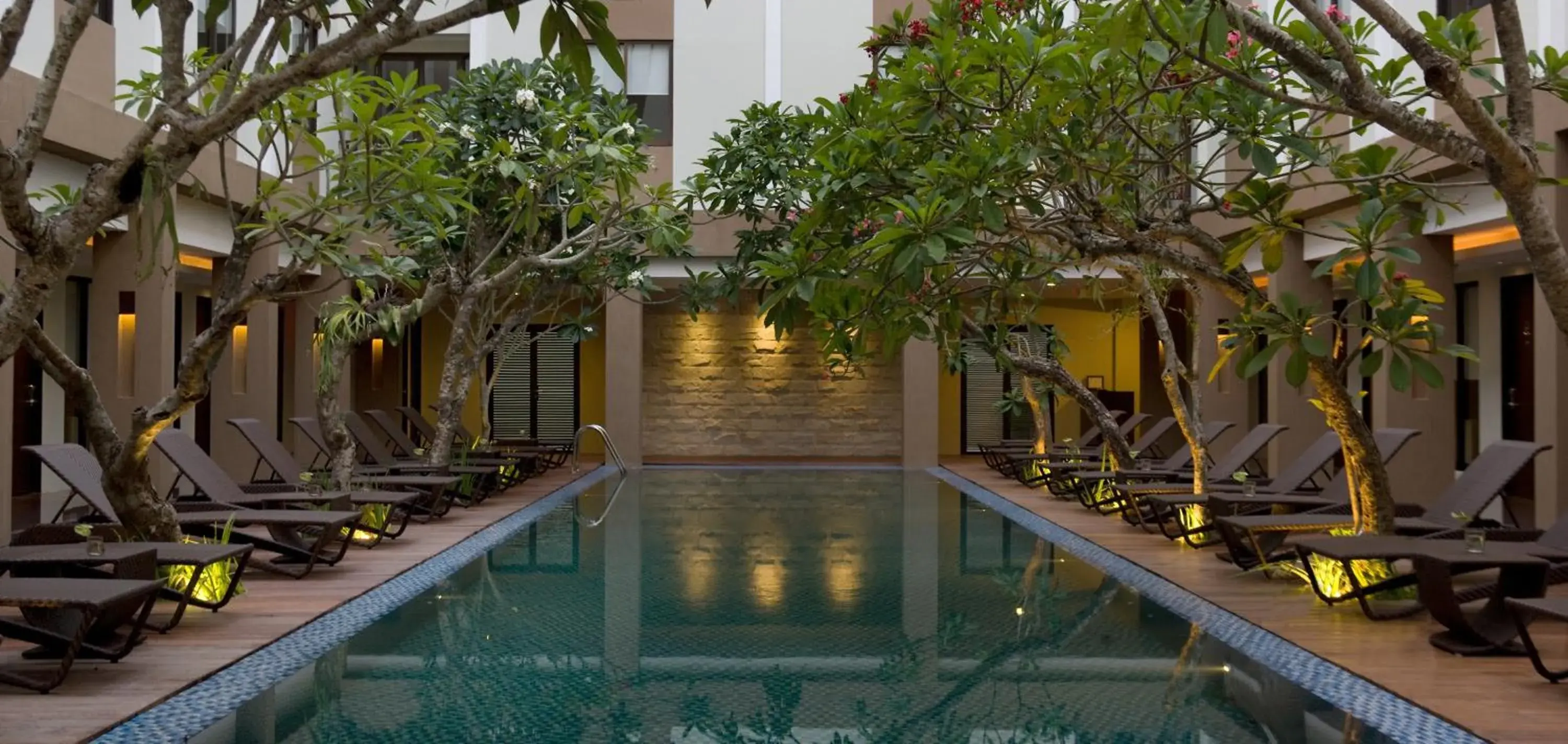 Night, Swimming Pool in Hotel Santika Kuta Bali