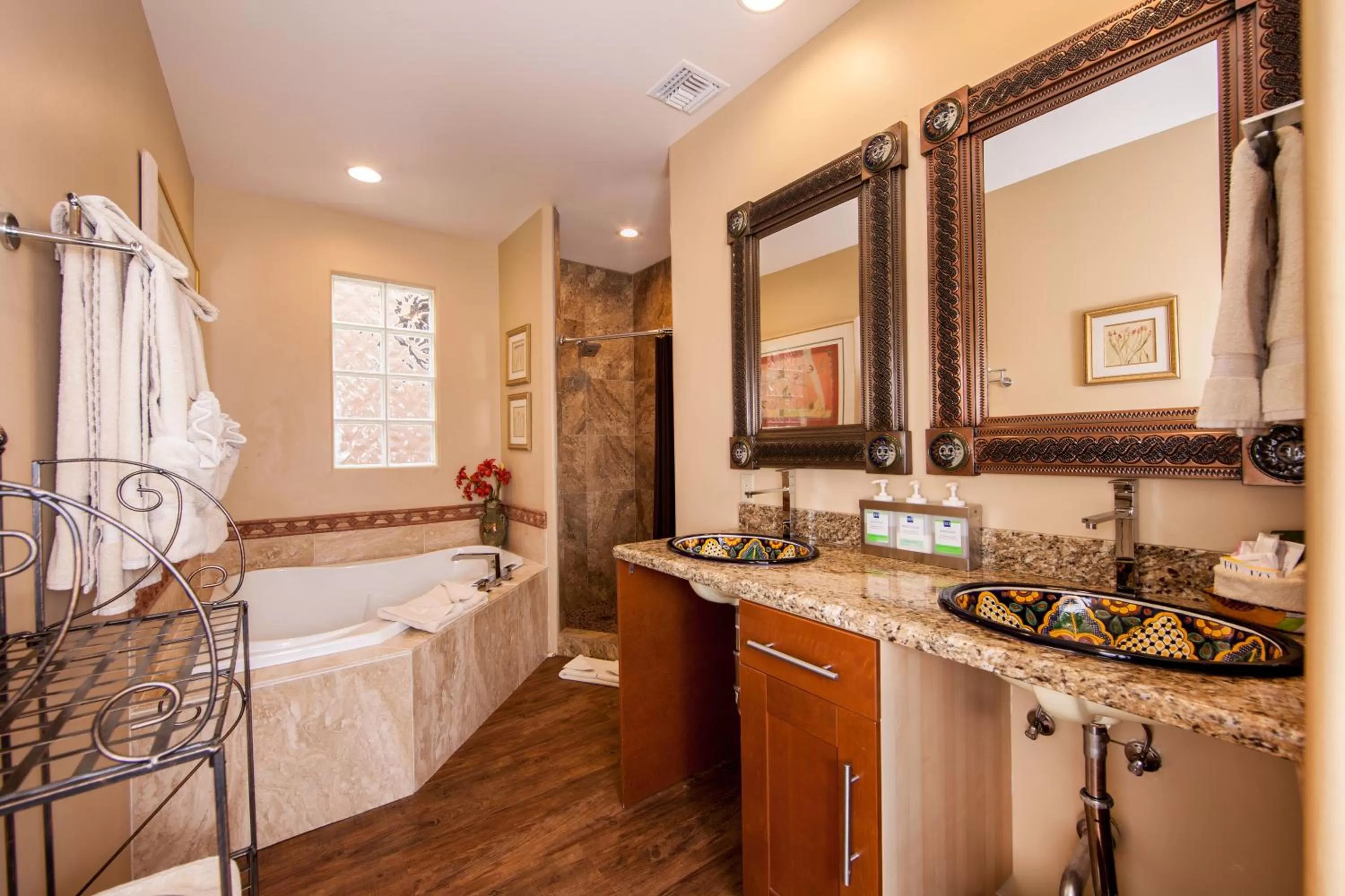 Shower, Bed in A Sunset Chateau