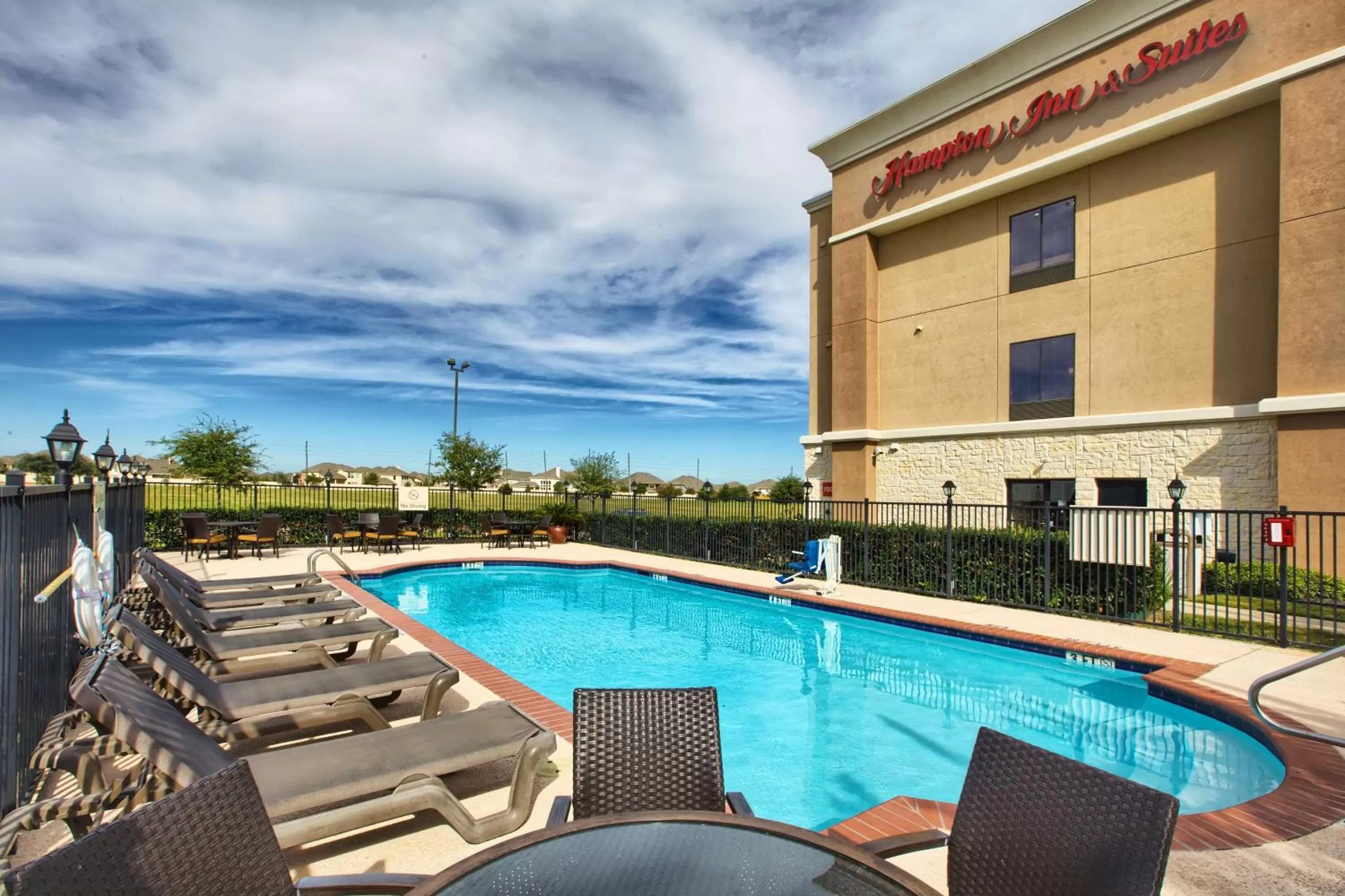 Pool view in Hampton Inn & Suites Houston Rosenberg