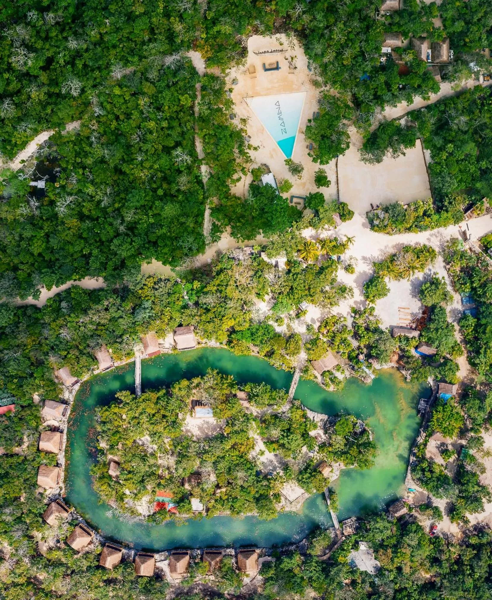 Bird's eye view in Zamna eco-lodge Tulum