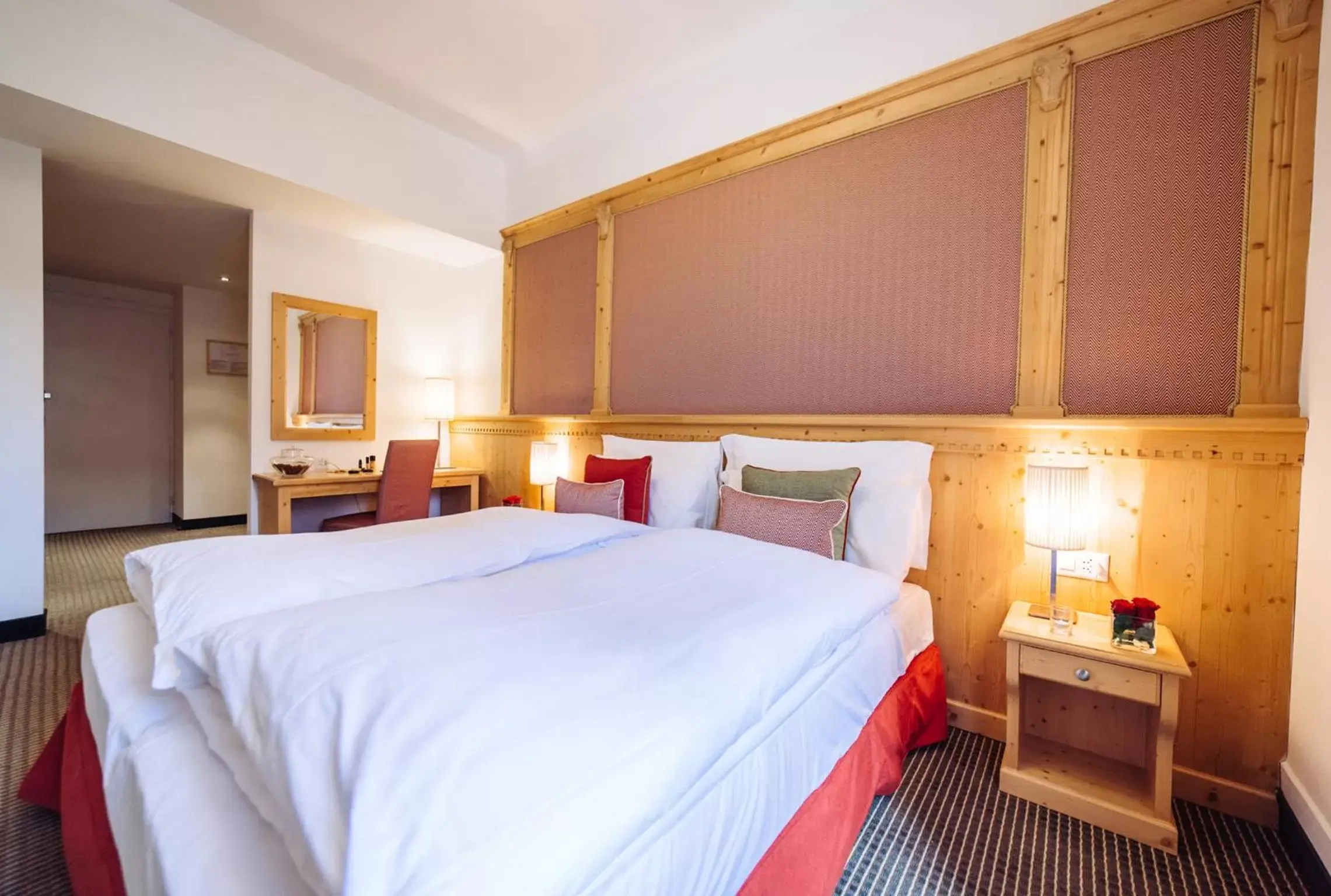 Bedroom, Room Photo in Schloss Hotel & Spa Pontresina