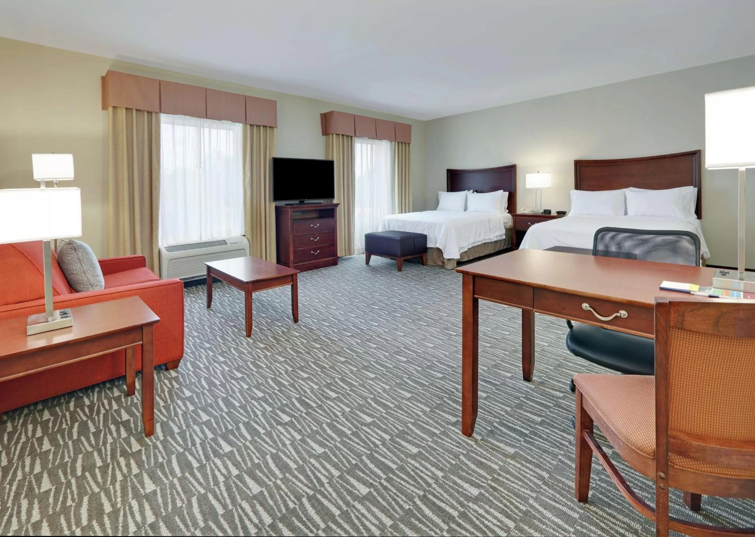 Queen Studio Suite with Two Queen Beds and Sofa Bed - Non-Smoking in Hampton Inn & Suites Southern Pines-Pinehurst