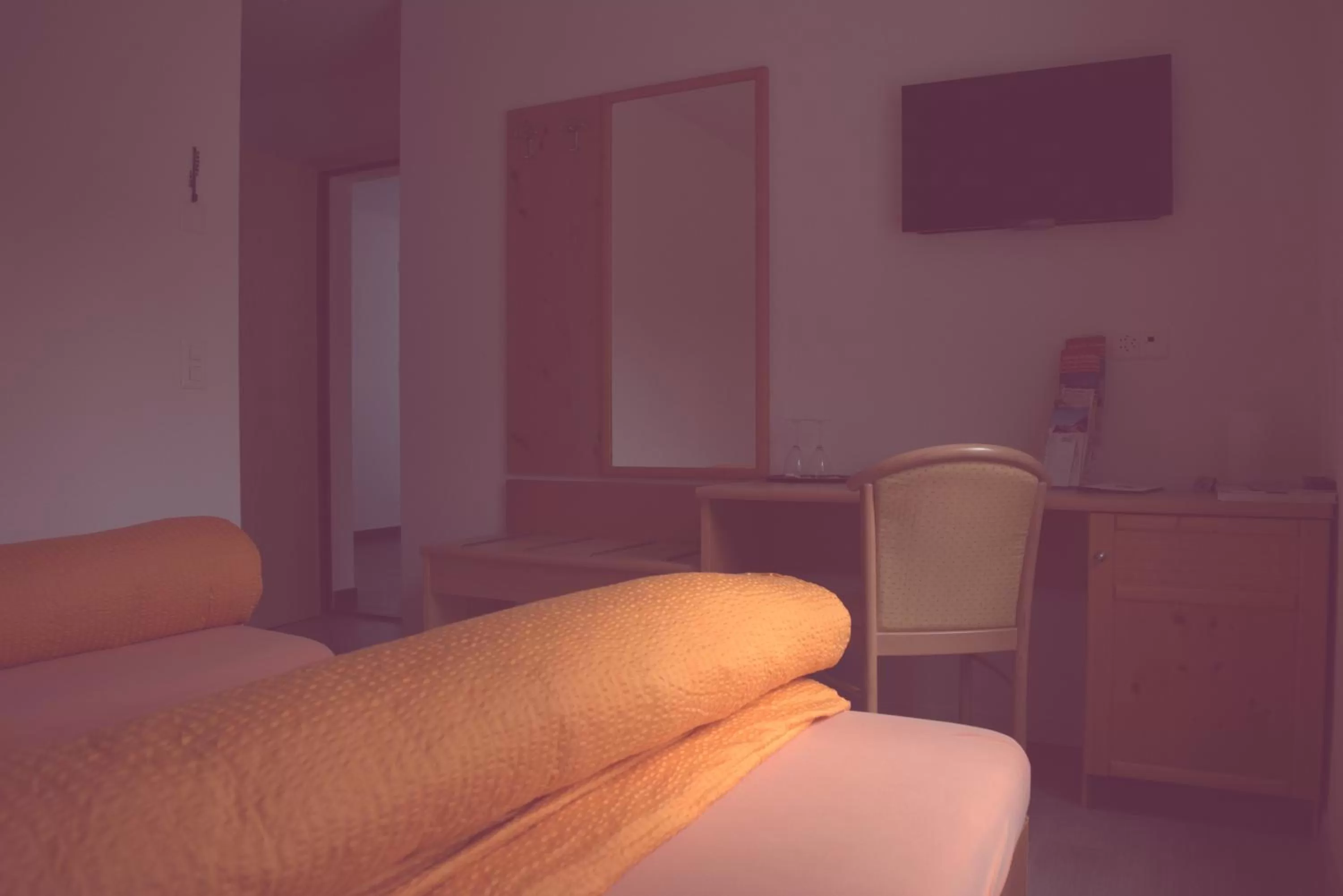 Bedroom, Bed in Ristorante Pensione Chalet Stazione