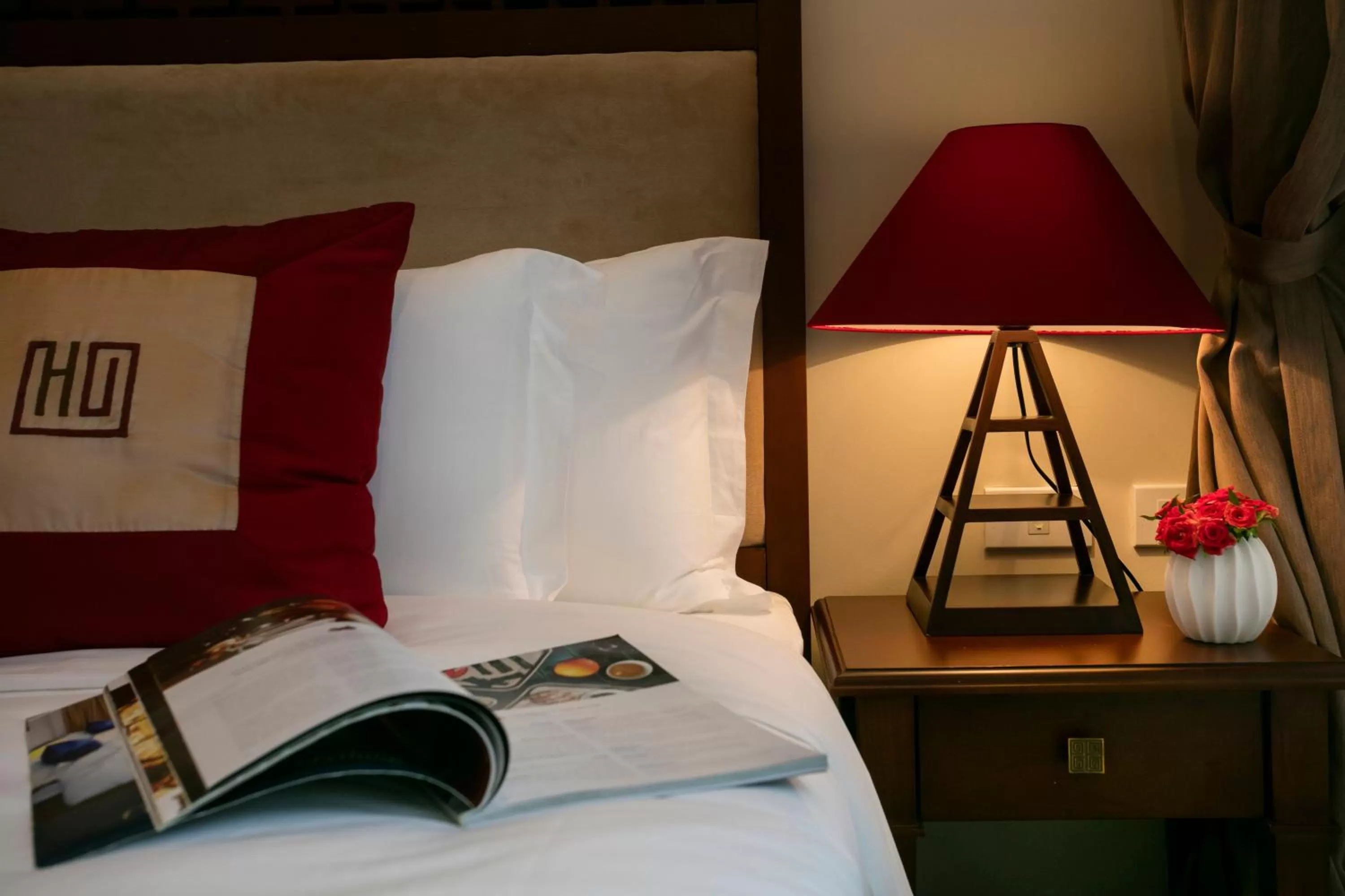 Decorative detail, Bed in Au Coeur d'Hanoi Apartment