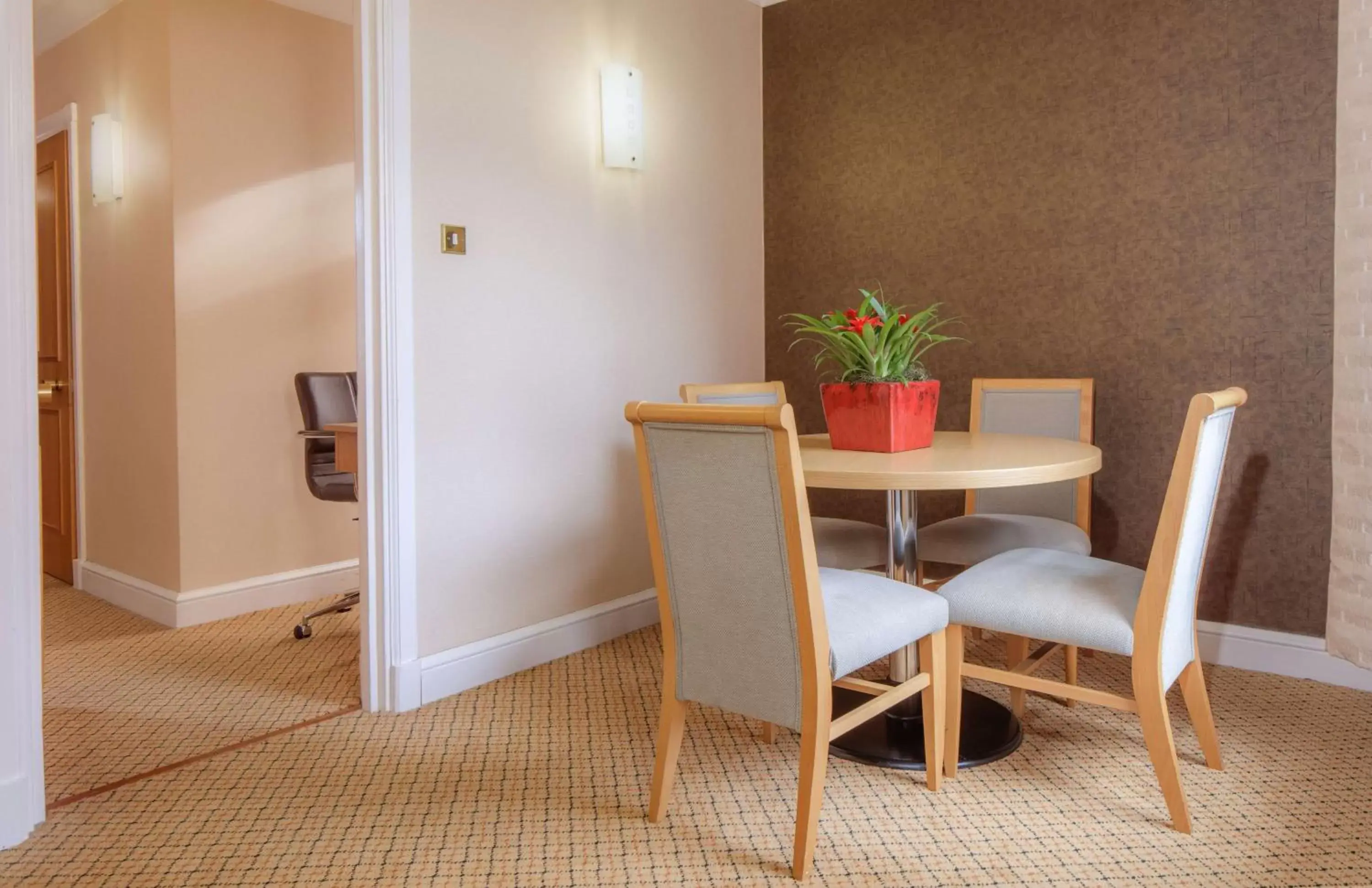 Bed, Dining Area in Hilton York