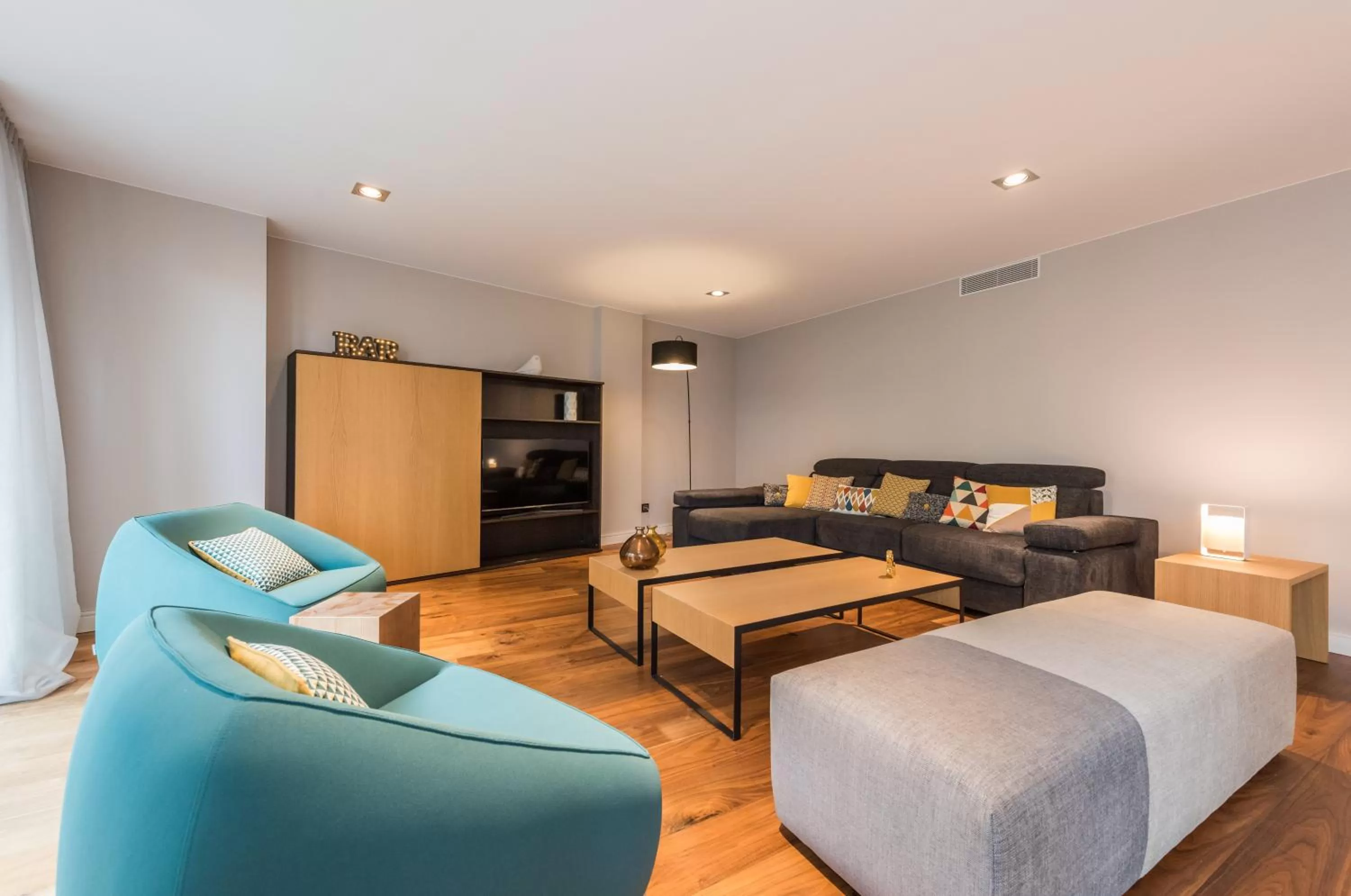 Living room, Bed in Gran View Apartments