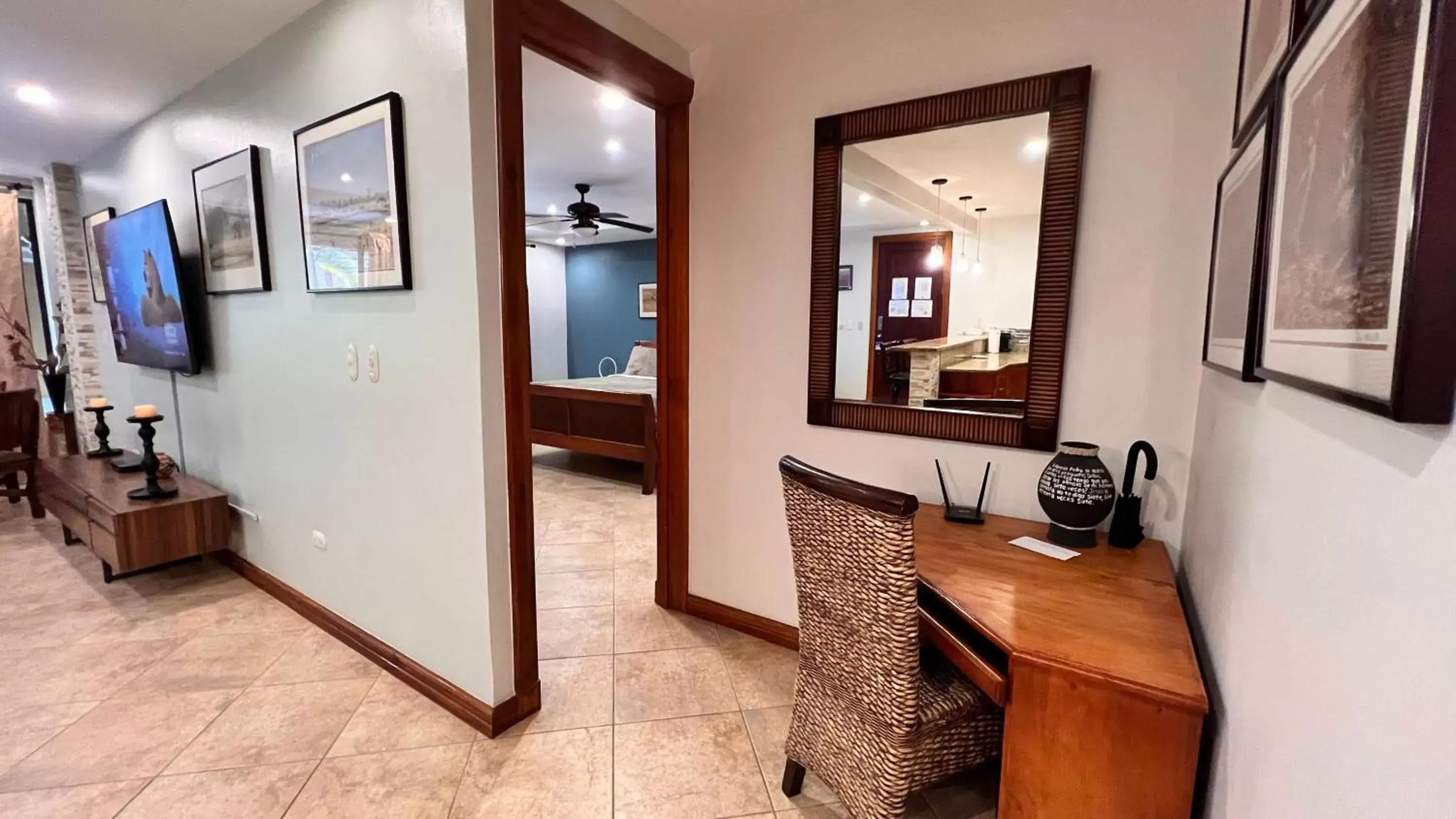 Living room, TV/Entertainment Center in Monte Carlo Luxury Condominiums