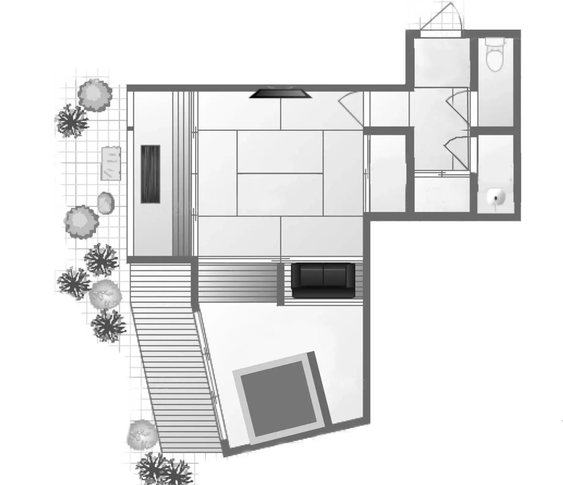 Photo of the whole room, Floor Plan in Kyoto Nanzenji Ryokan Yachiyo