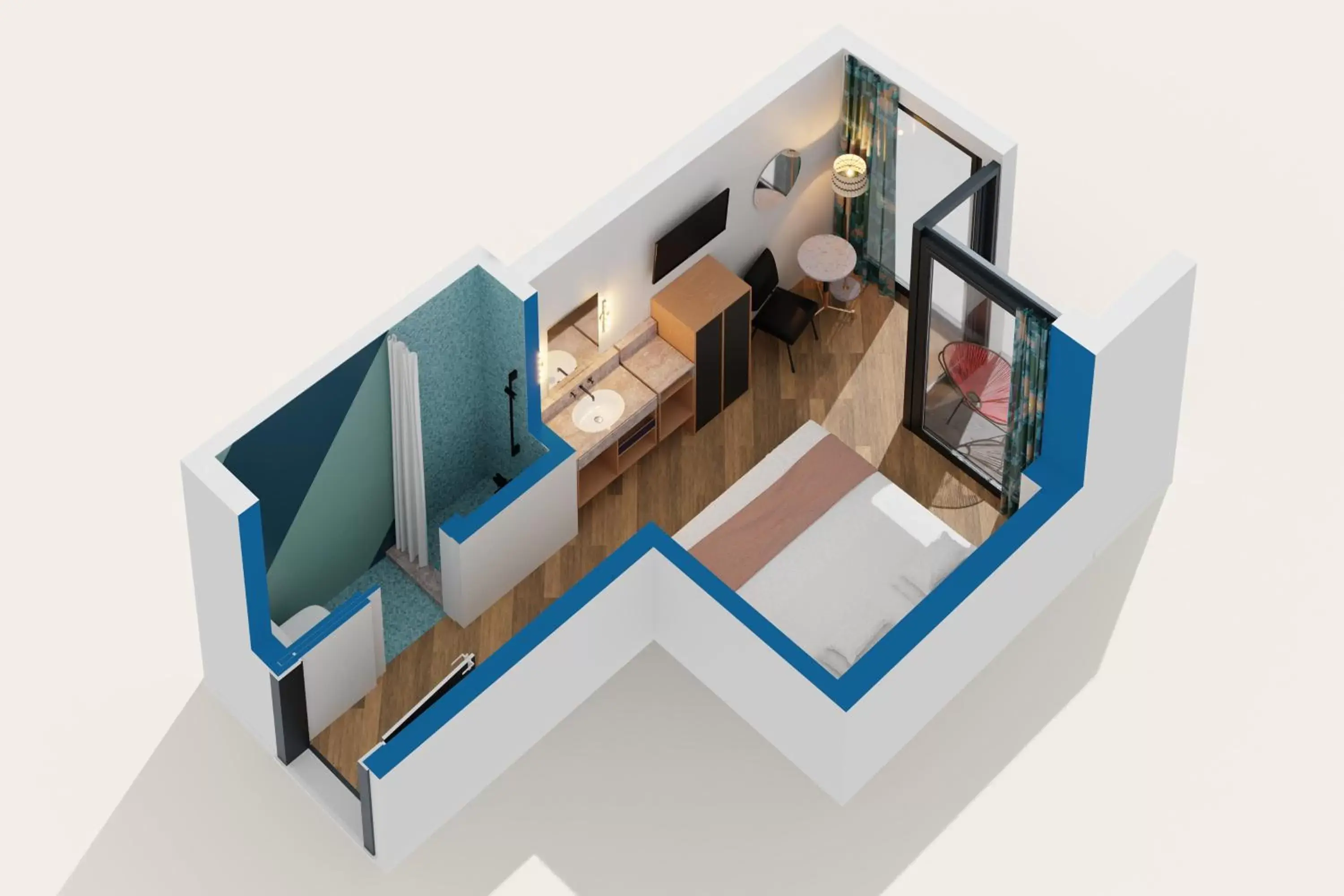 Bedroom, Floor Plan in The Hotel Castro San Francisco